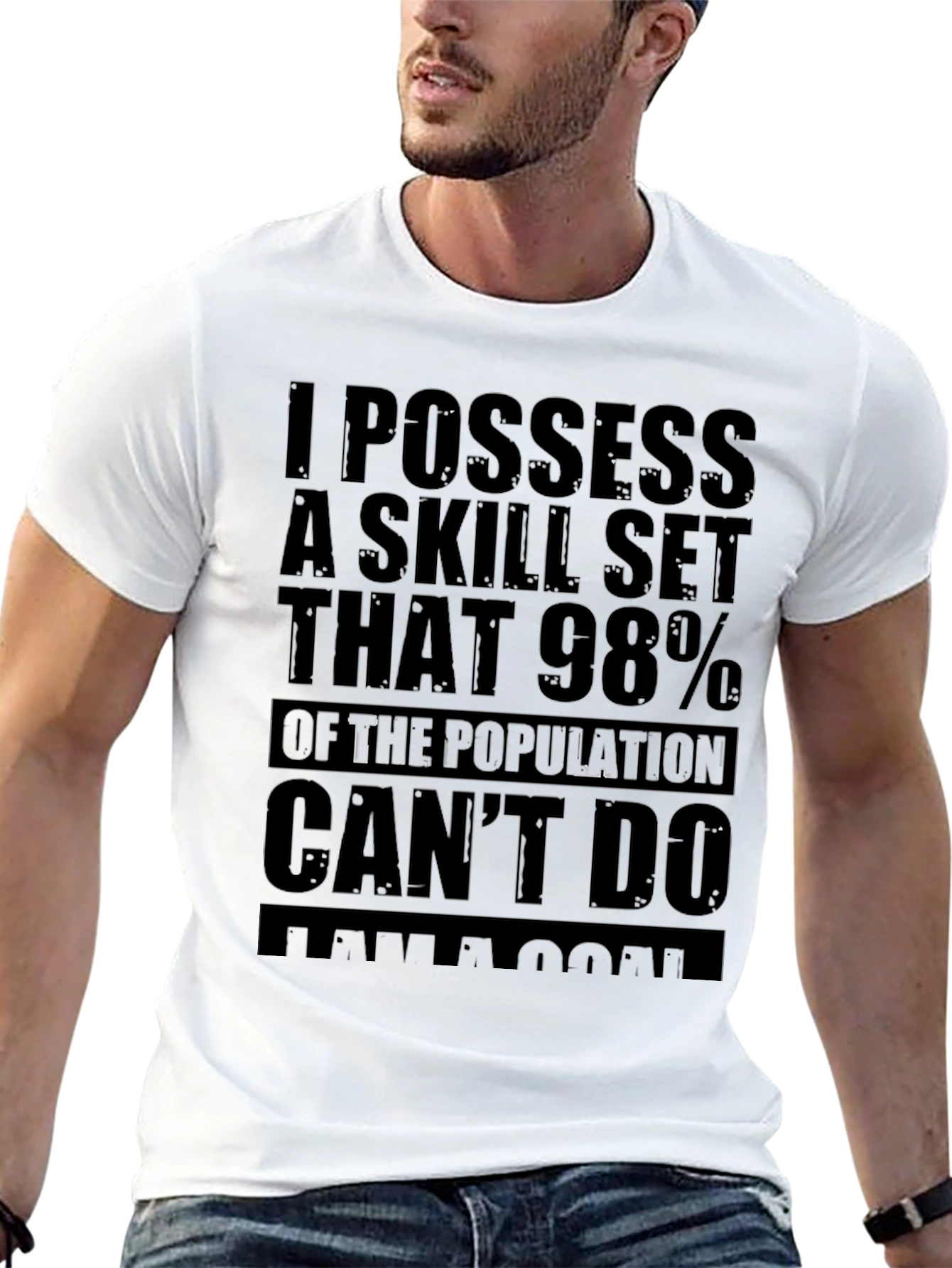 Black I Possess A Skill Set T-Shirt - Cool Graphic Tee view 13