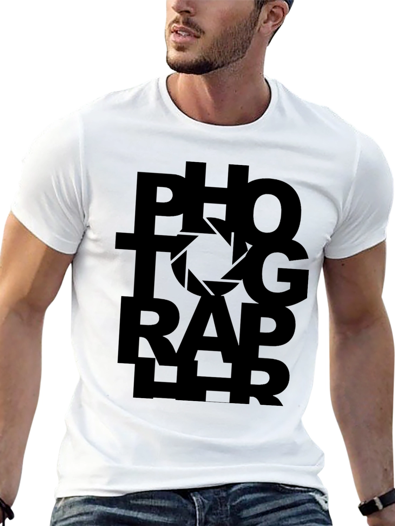 Black Photographer Graphic Tee - Black Unisex T-Shirt view 13