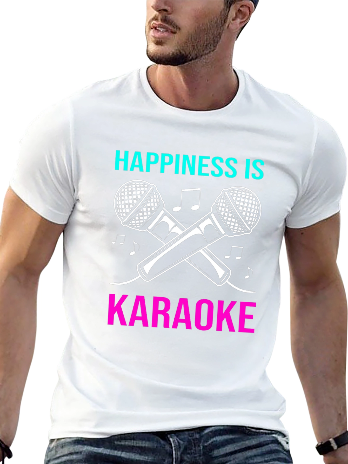 Black Happiness is Karaoke Graphic T-Shirt view 13