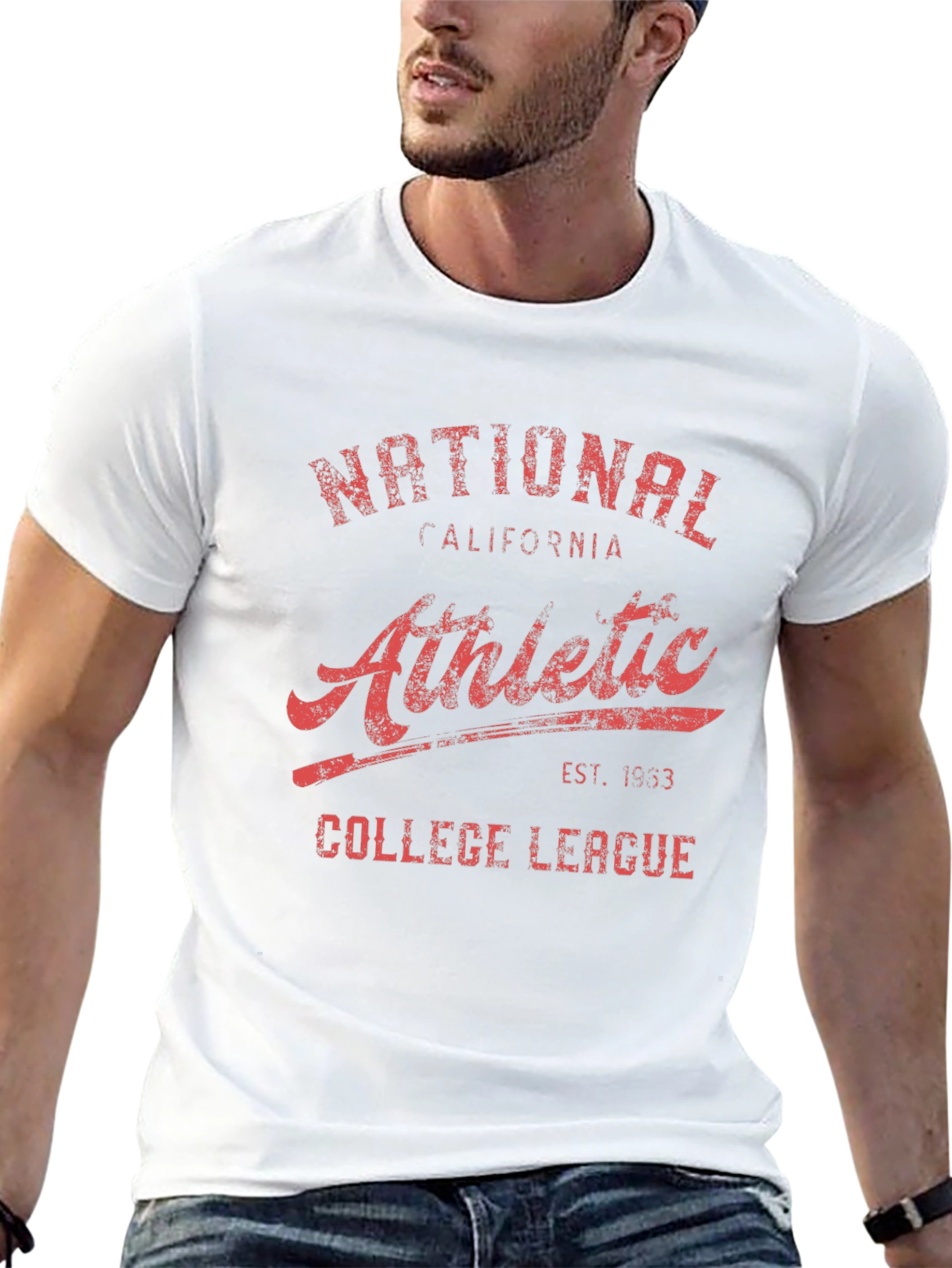 Black Vintage National Athletic College League T-Shirt view 13