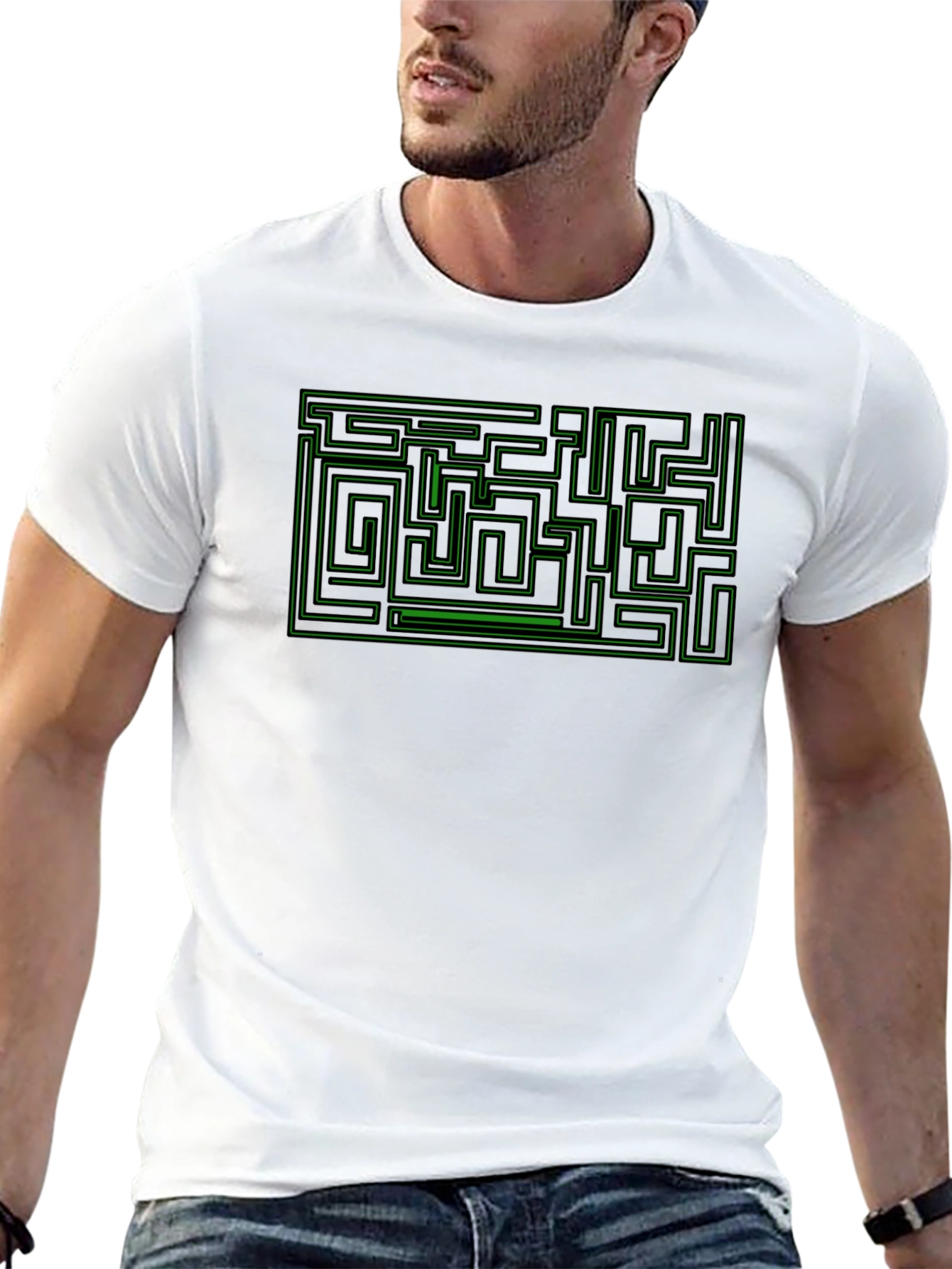 Black Maze Graphic Tee - Puzzle Solver Shirt view 13