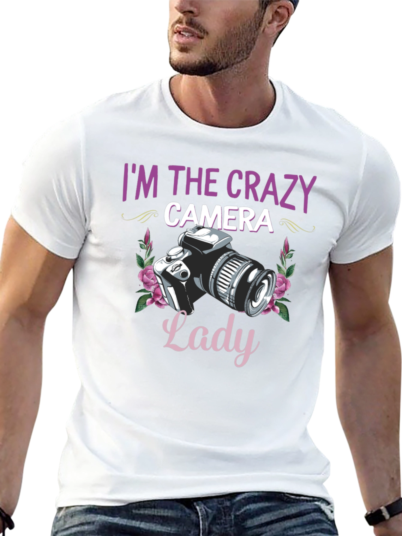 Crazy Camera Lady Graphic T-Shirt - 13