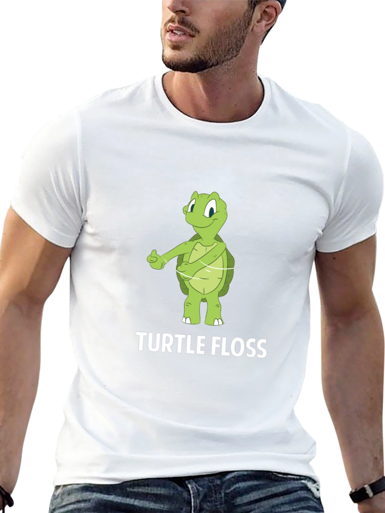 Black Turtle Floss T-Shirt - Funny Dental Hygiene Tee view 13