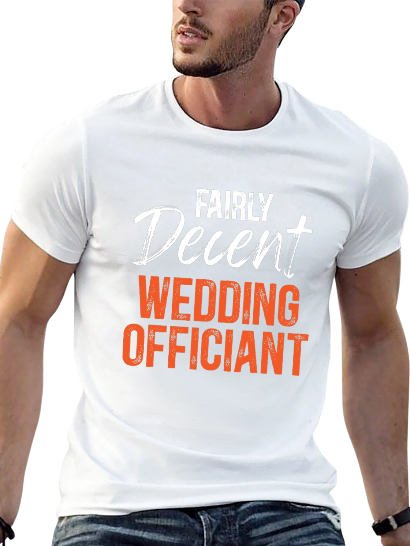 Black Fairly Decent Wedding Officiant T-Shirt view 13