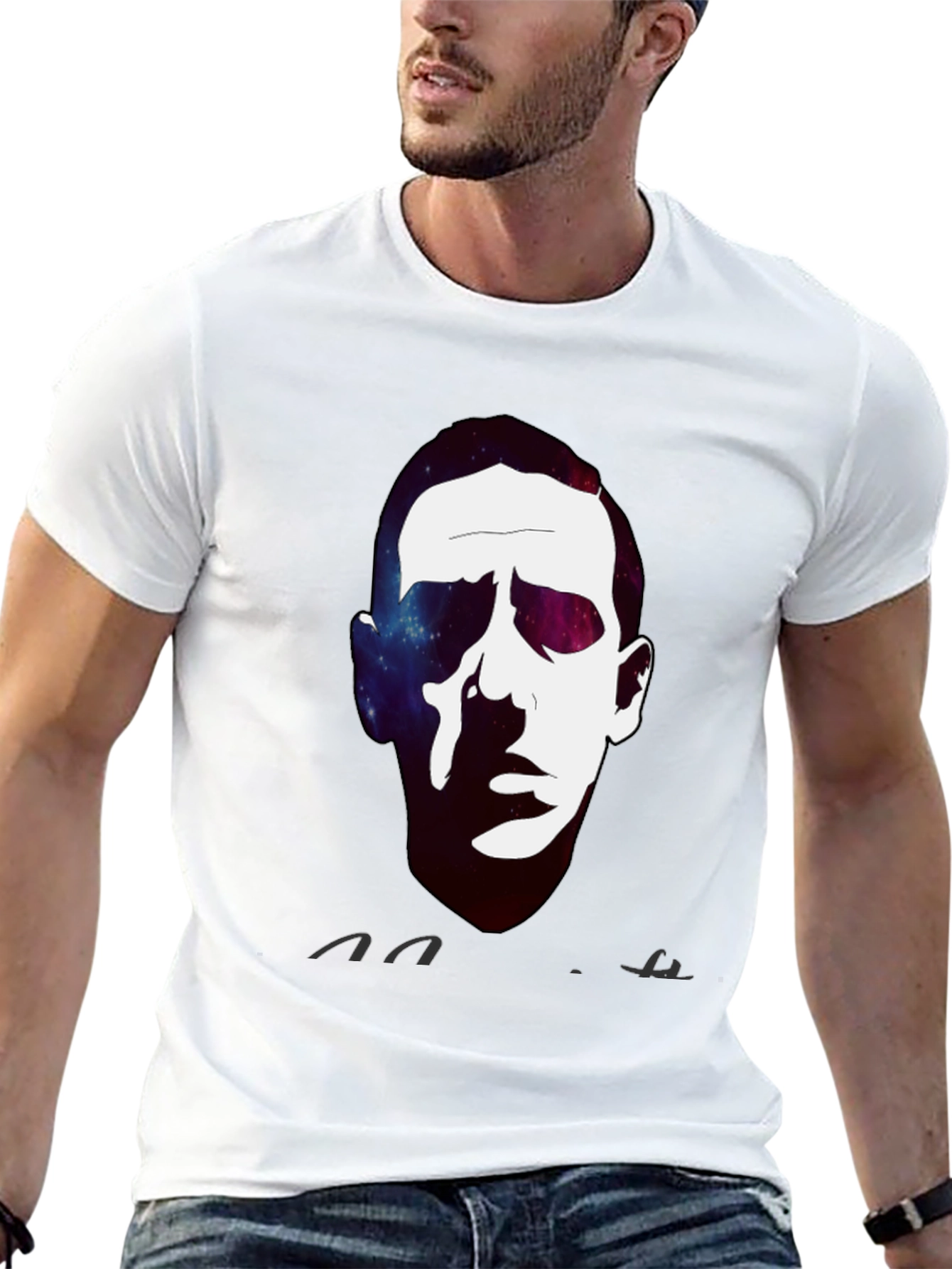 Black Cosmic Portrait Black T-Shirt view 13