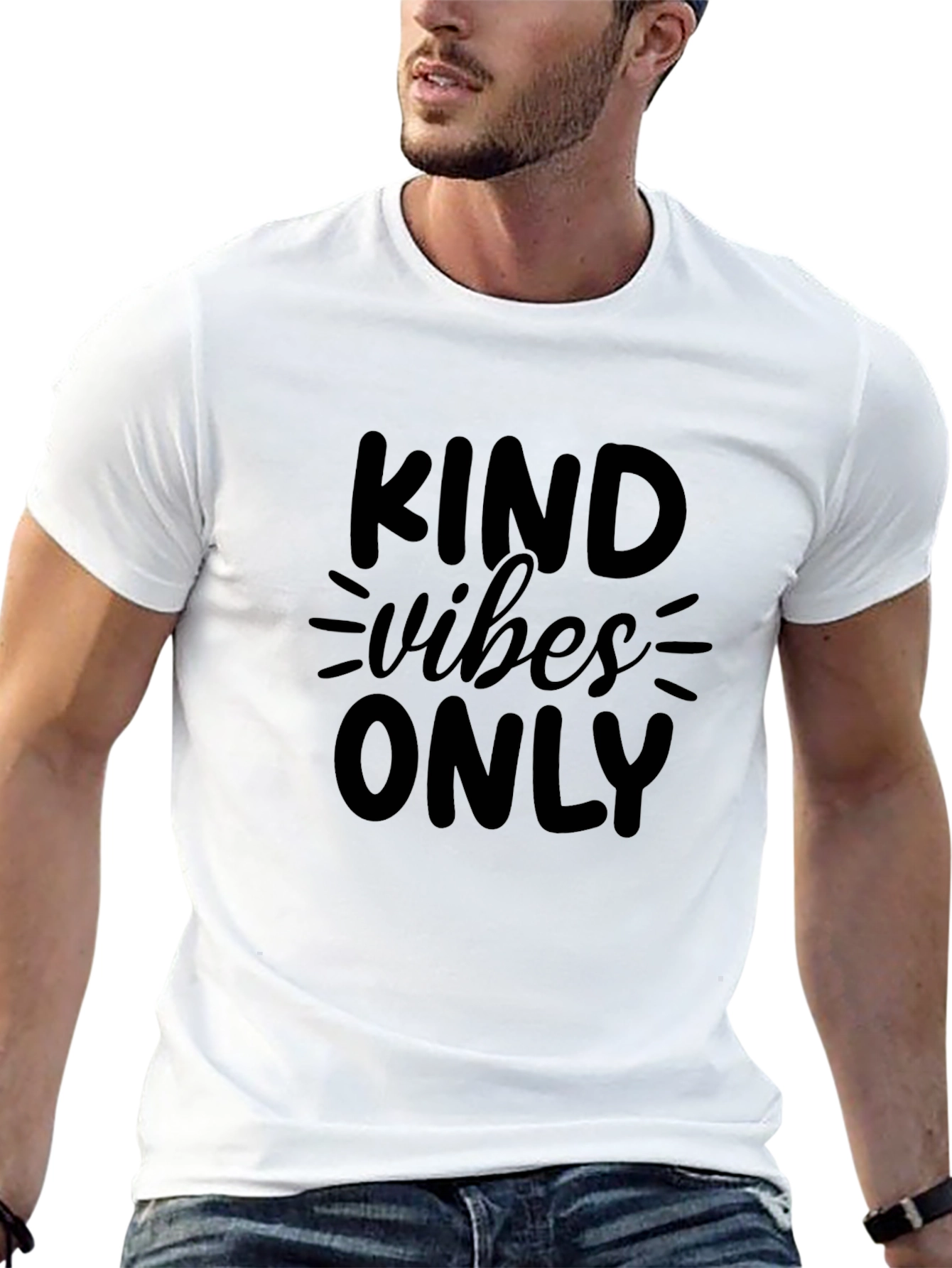 Black Kind Vibes Only Black T-Shirt, Inspirational Message view 13