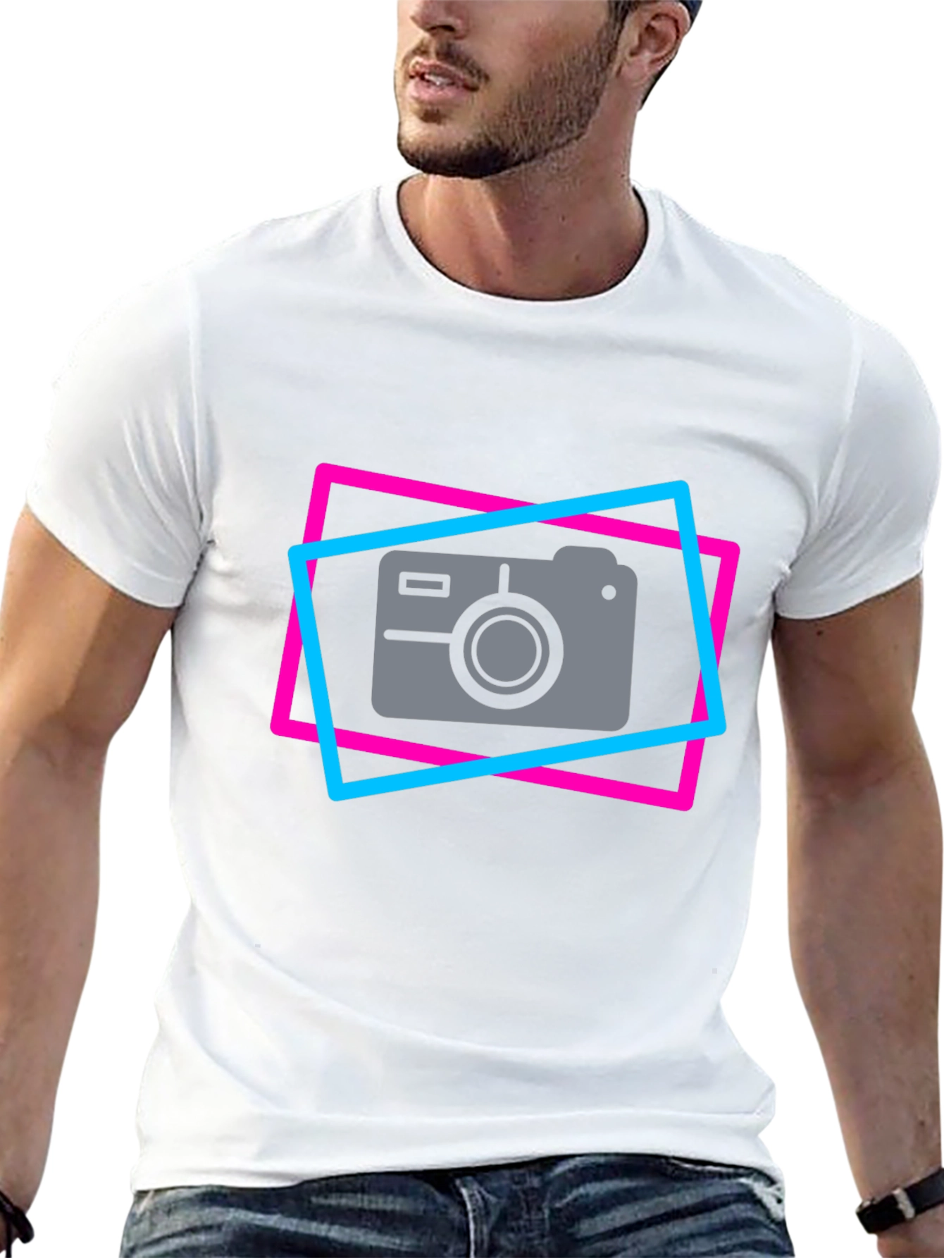 Black Retro Camera Graphic Tee - Cool Photographer T-Shirt view 13