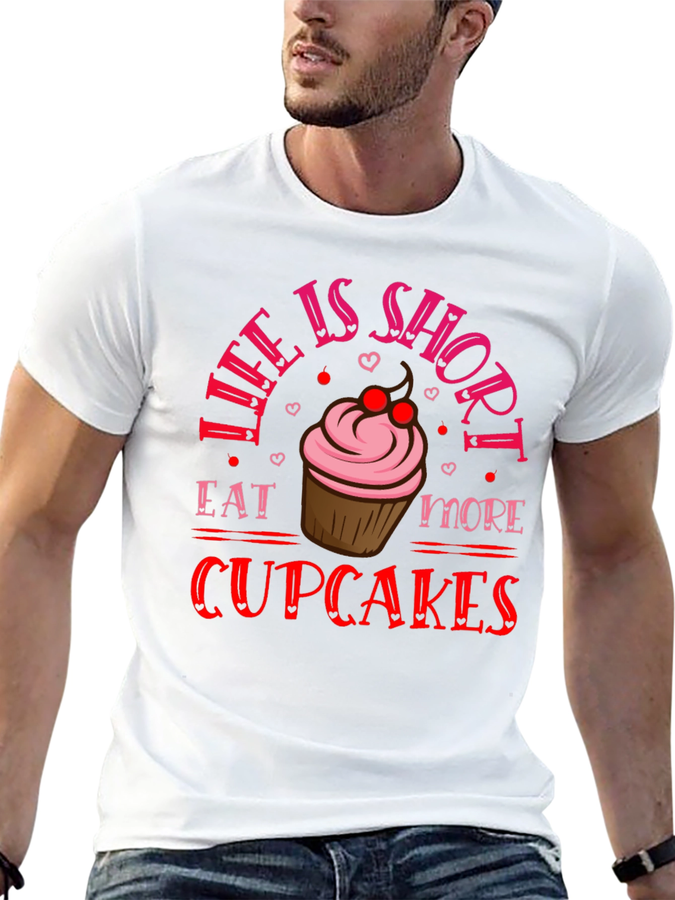 Black Life is Short Eat More Cupcakes Graphic Tee view 13