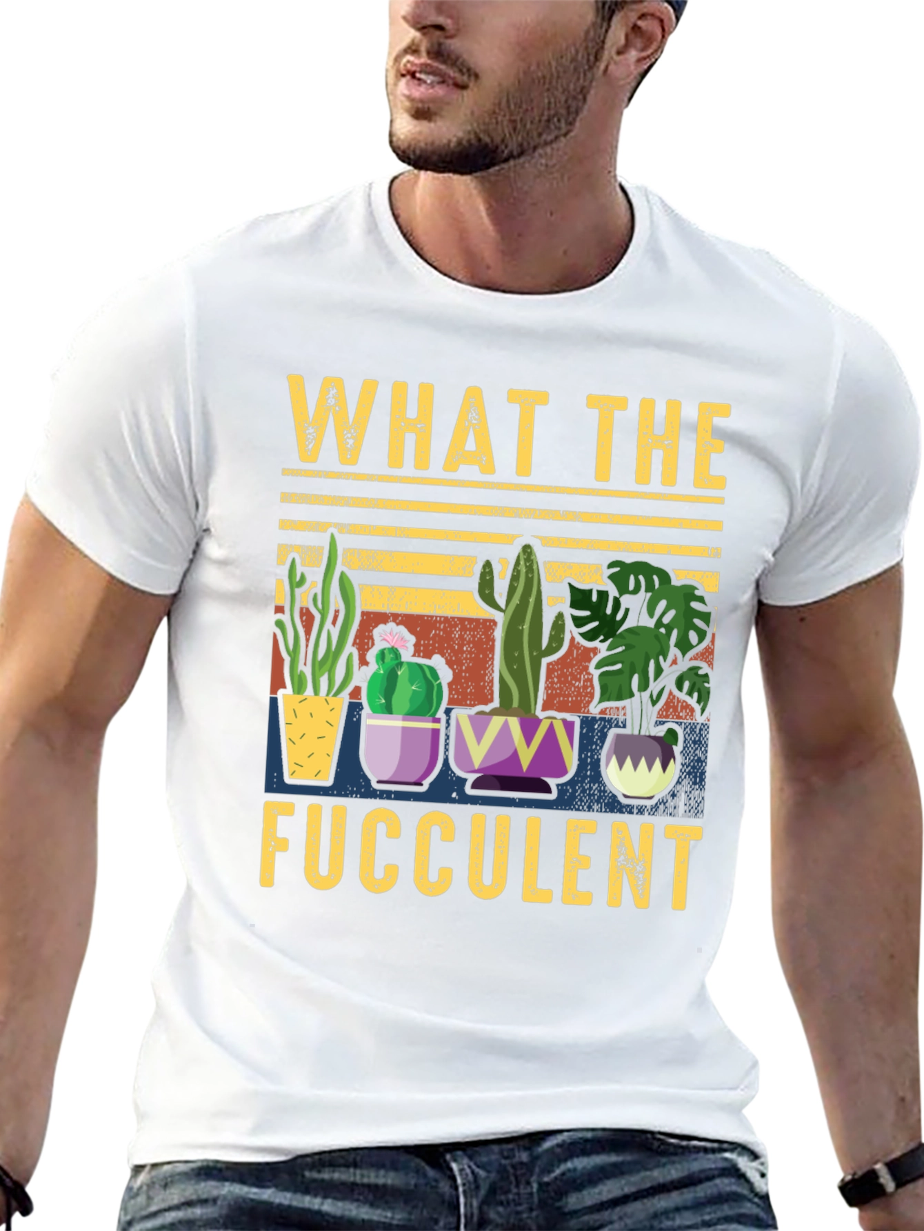 Black What the Fucculent T-Shirt Funny Succulent Plant Lover Tee view 13