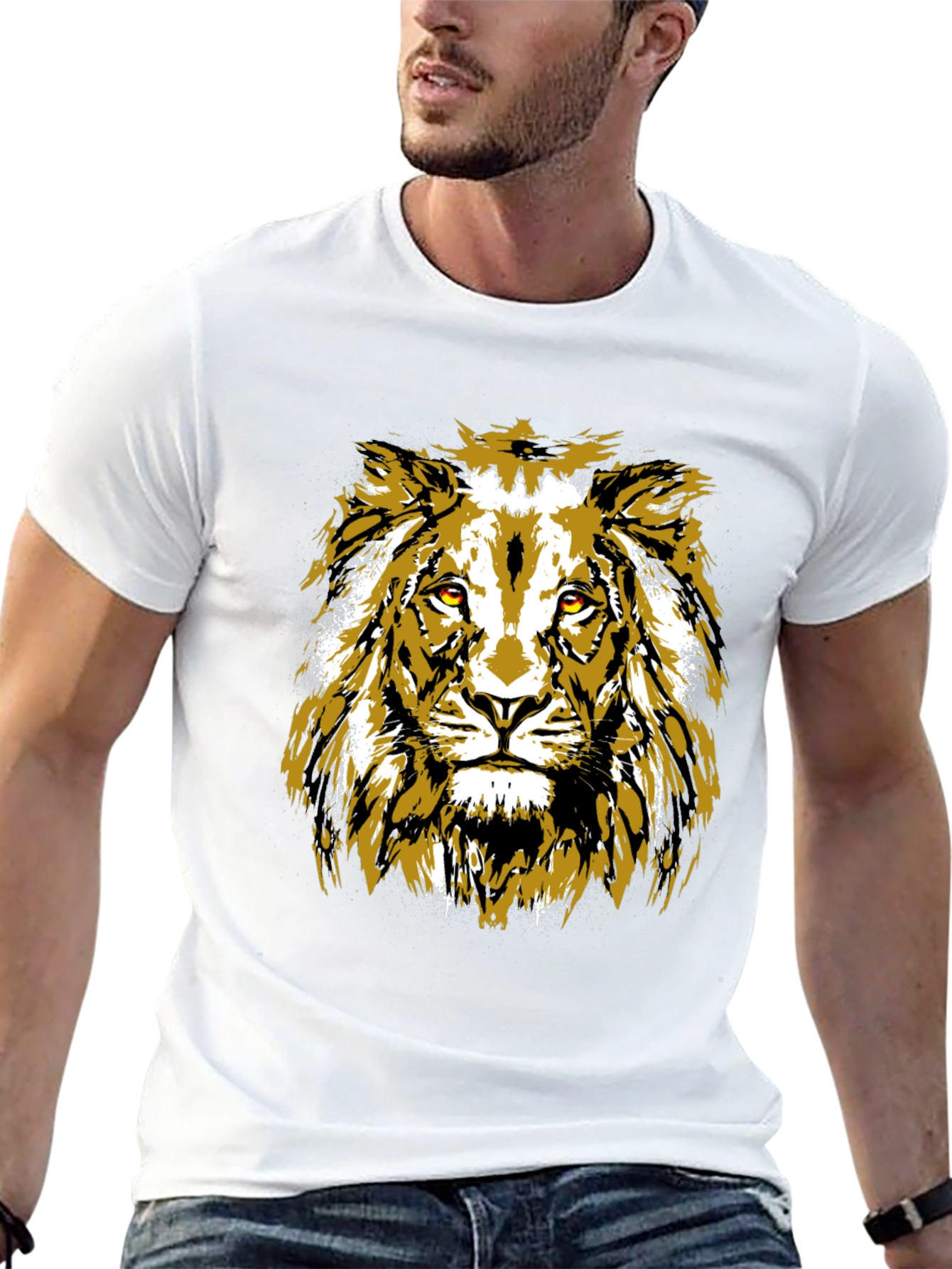 Black Lion Graphic Black T-Shirt view 13