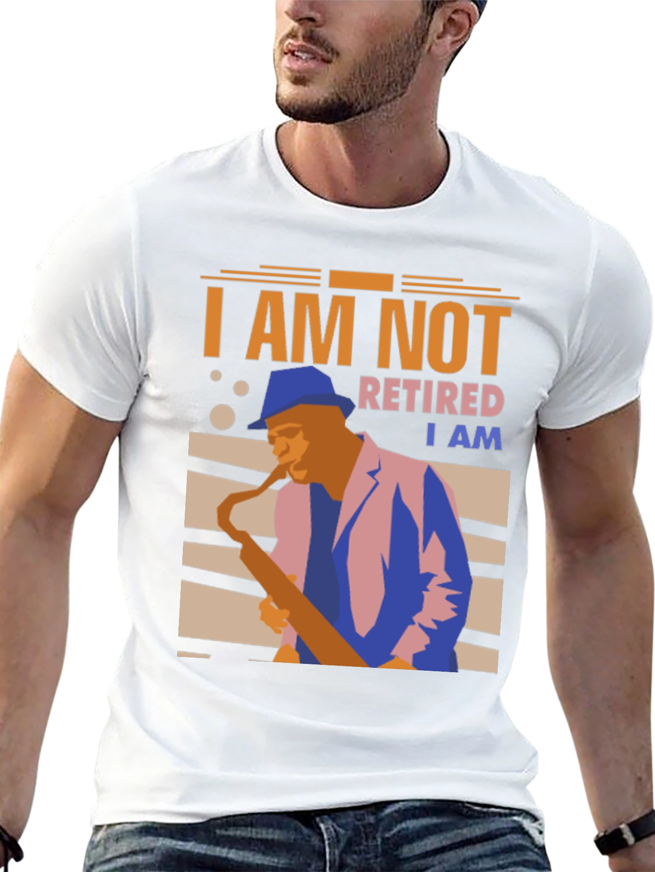 Black I Am Not Retired T-Shirt - Saxophone Player view 13