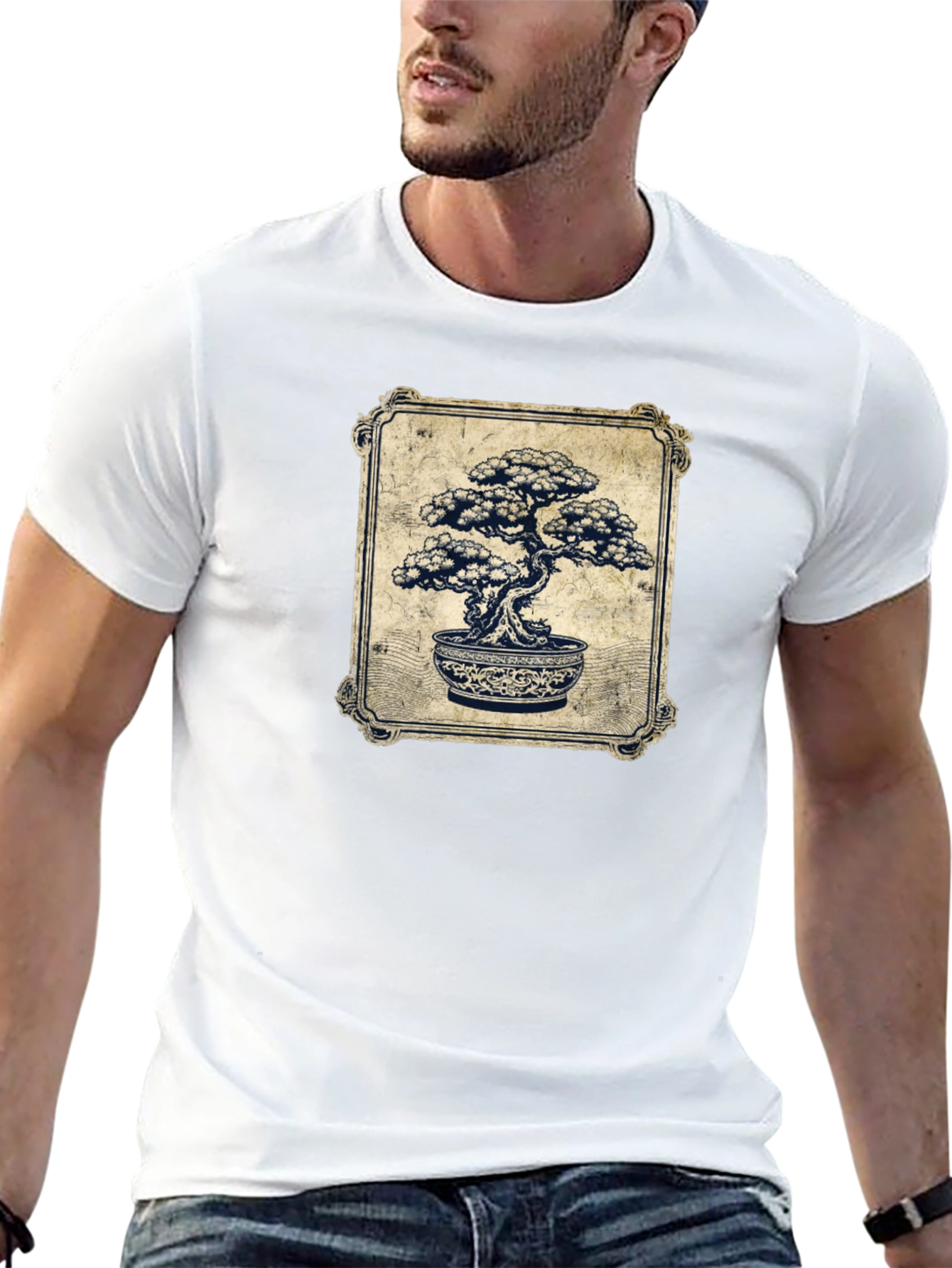 Black Bonsai Tree Graphic T-Shirt - Unique Artistic Design view 13