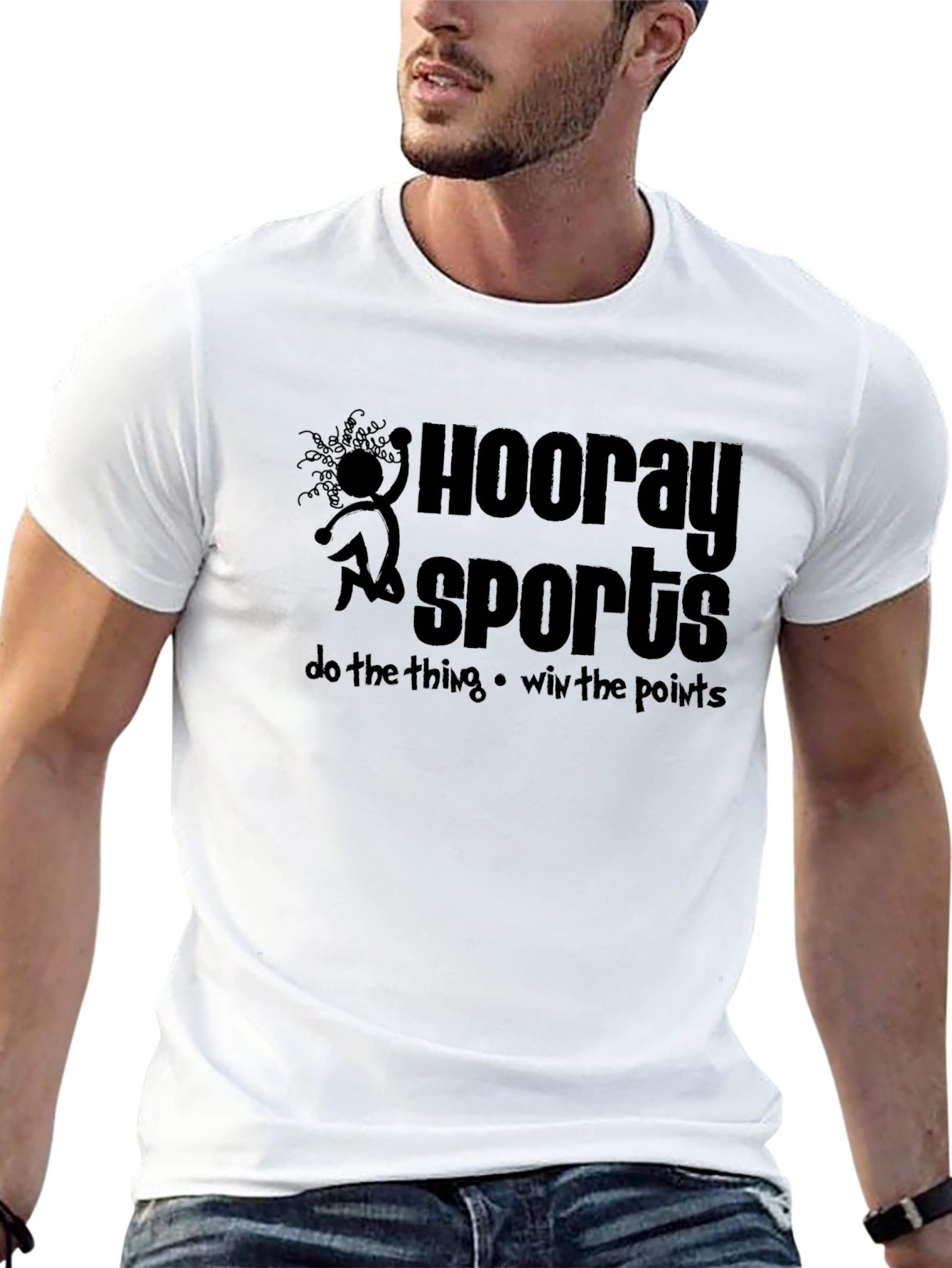 Black Hooray Sports Graphic T-Shirt - Black Cotton Tee view 13