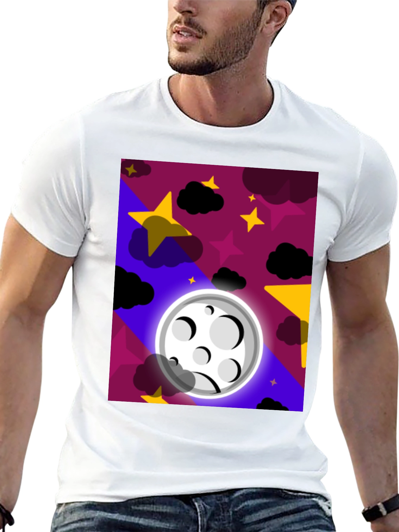 Black Celestial Dreams T-Shirt - Starry Night Moon Design view 13