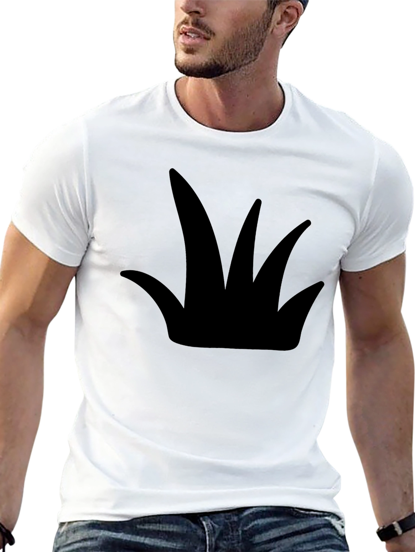 Black Bold Graphic Tee - Black Crown Design view 13