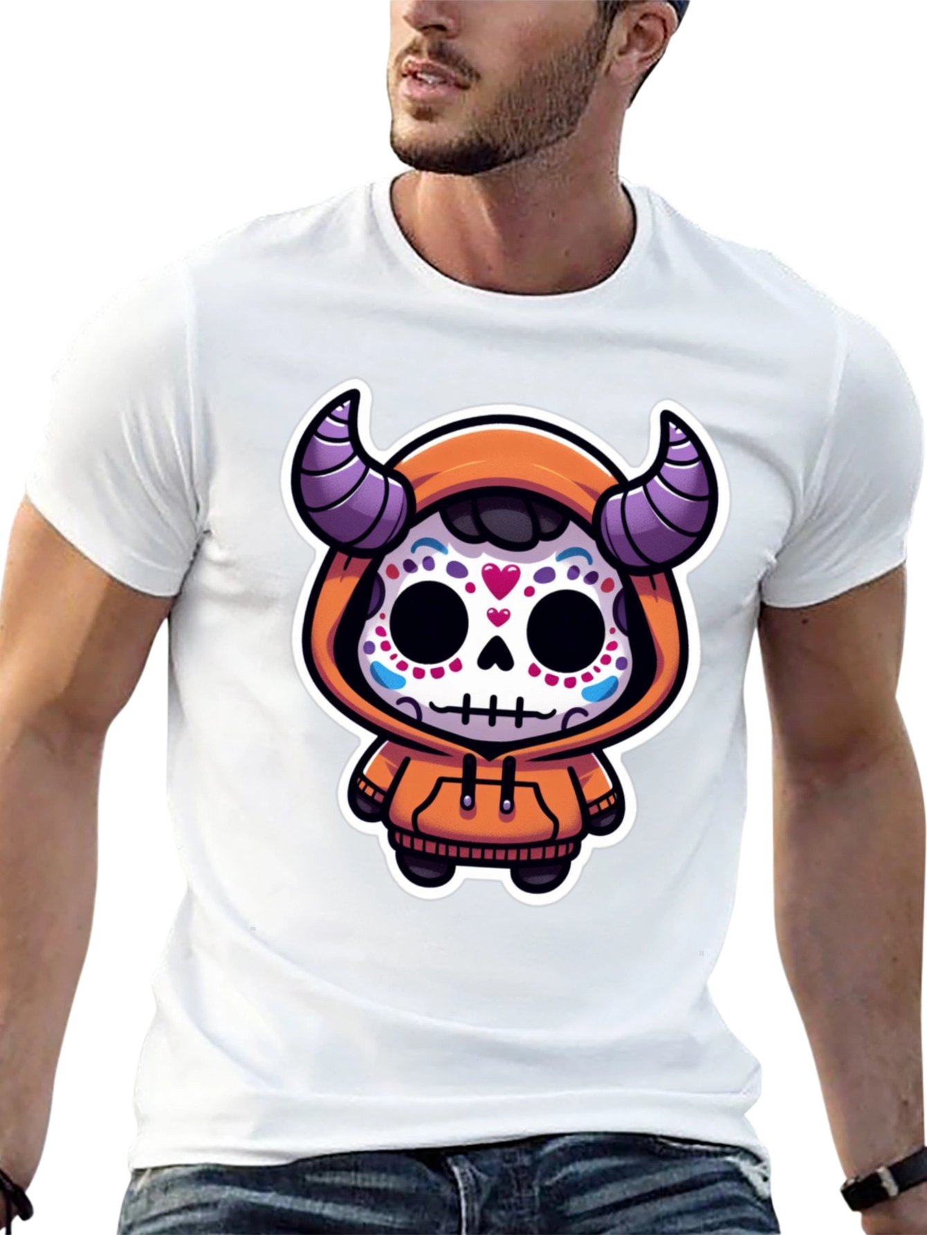 Black Sugar Skull Devil Kid's Graphic Tee view 13