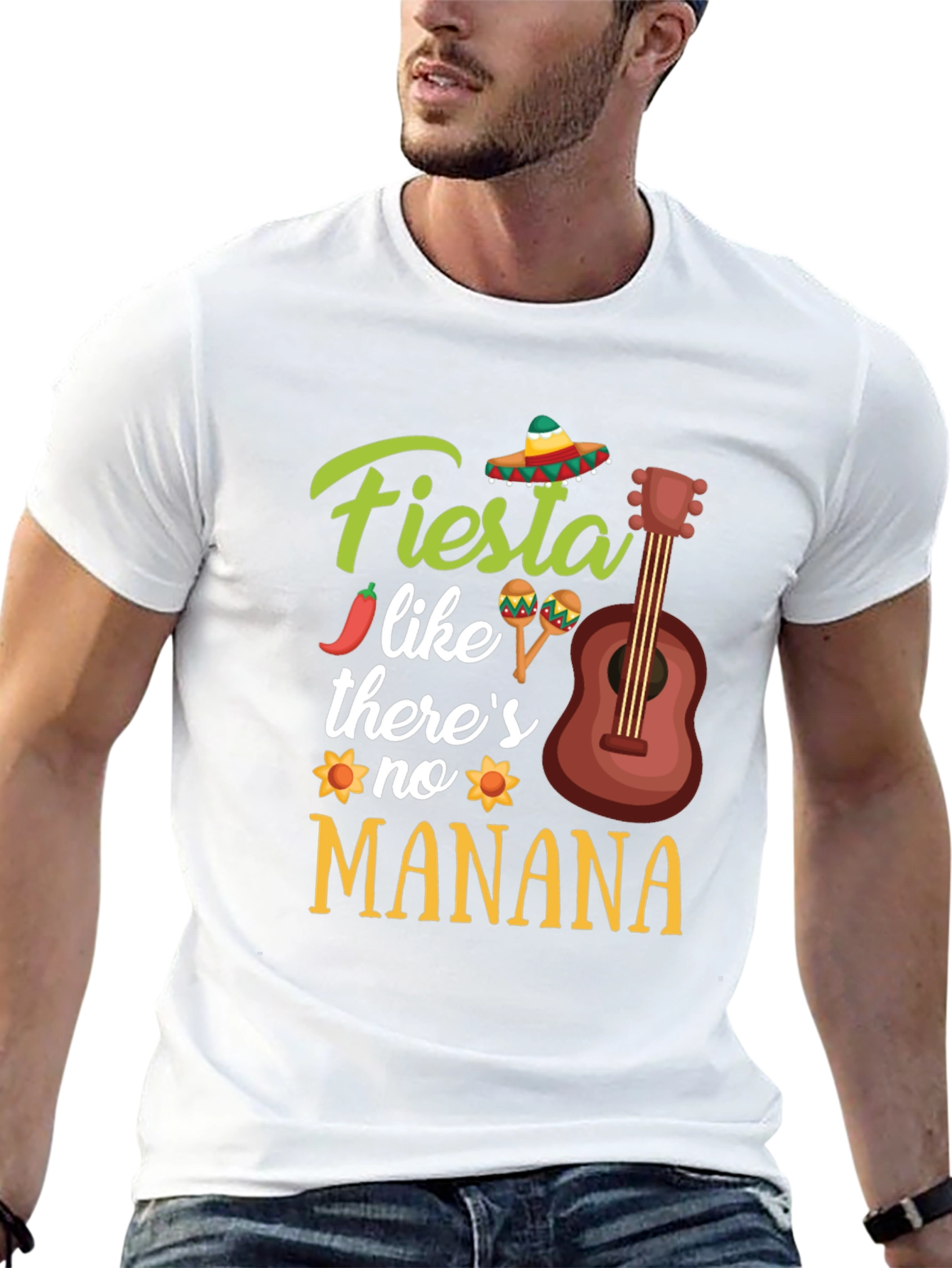 Black Fiesta Like There's No Manana T-Shirt view 13
