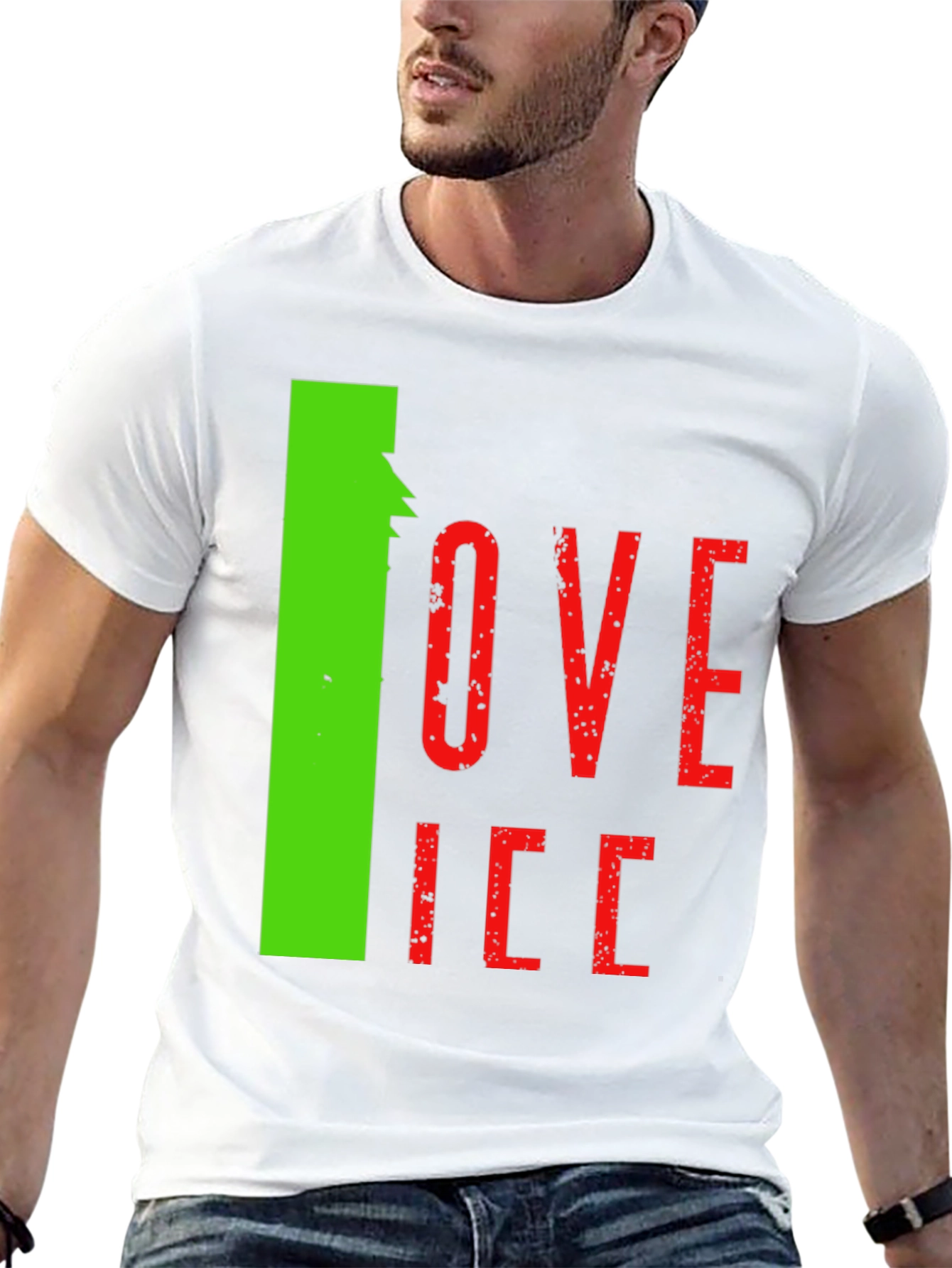 Black I Love Ice Novelty Graphic T-Shirt view 13