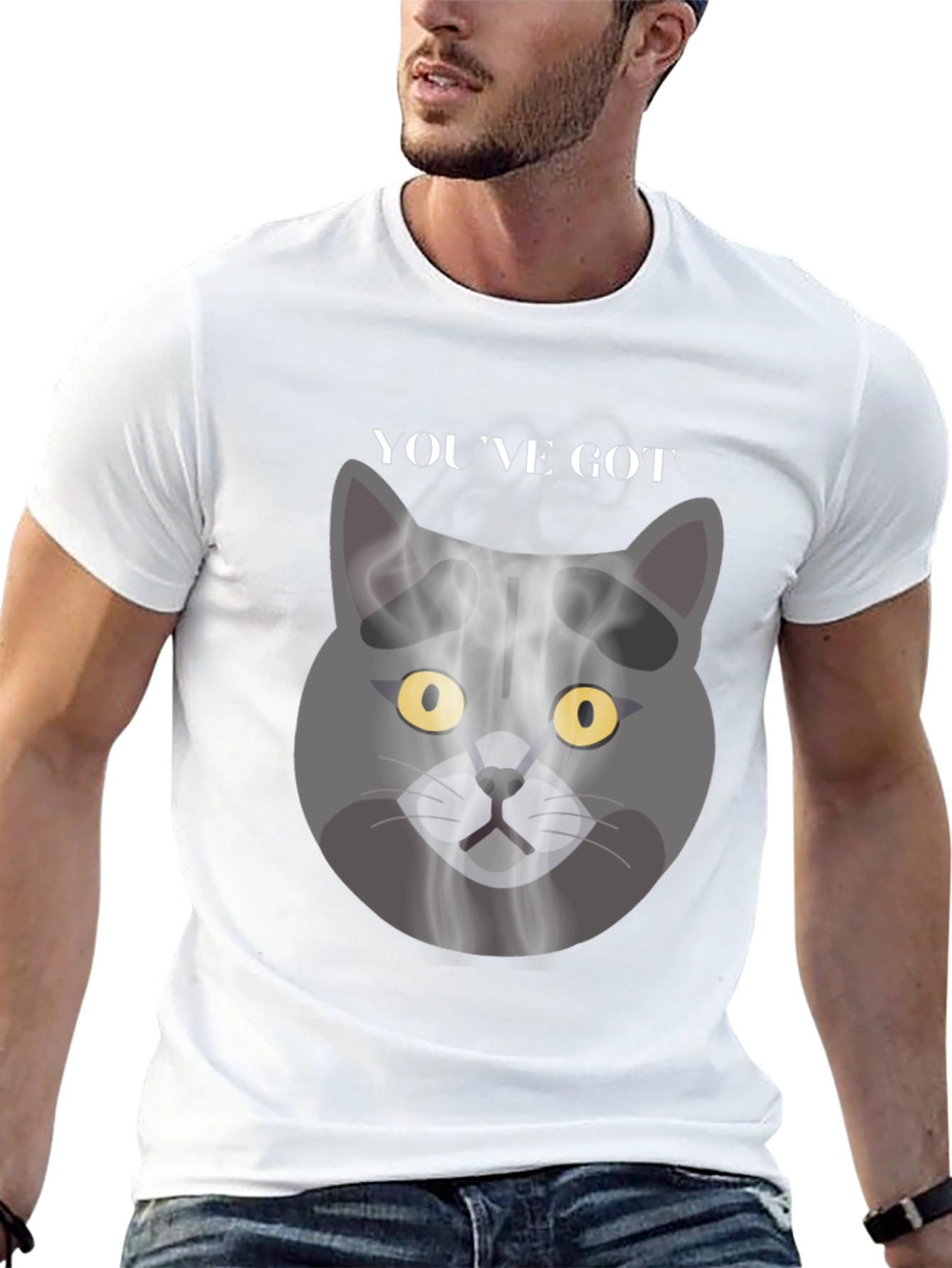 Black Smoky Cat Graphic Tee - You've Got Mail Vibes view 13