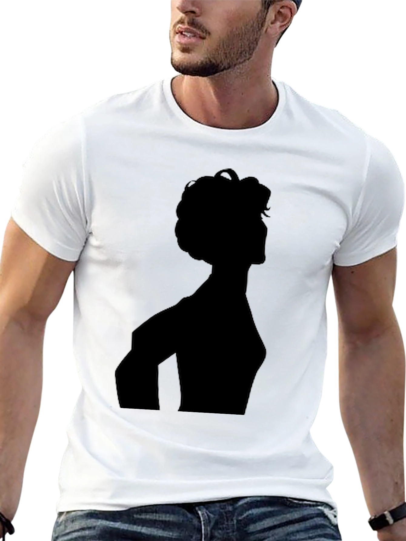 Black Silhouette Graphic Tee - Men's Black T-Shirt view 13