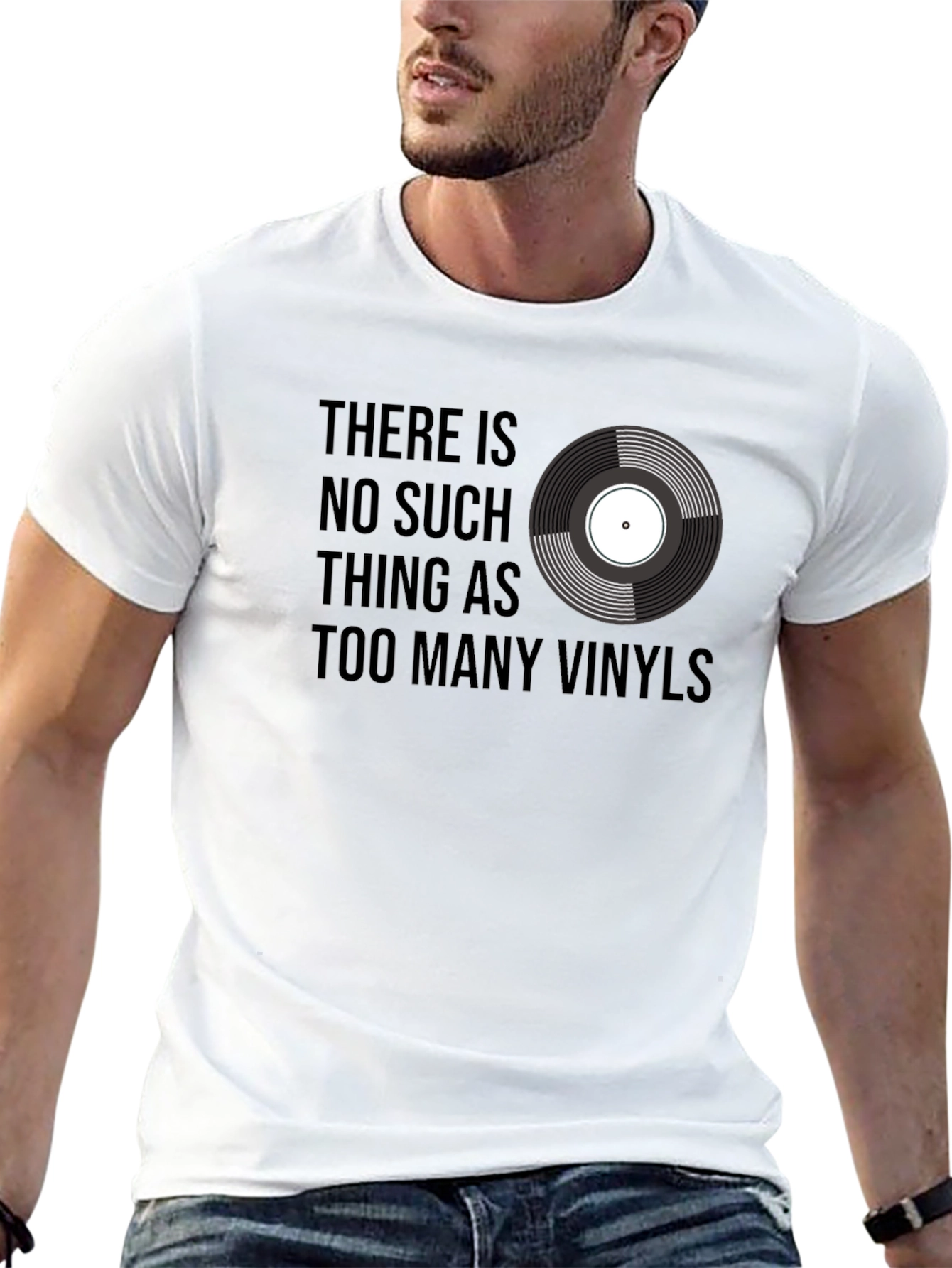 Black Vinyl Record T-Shirt - Music Lover Tee view 13