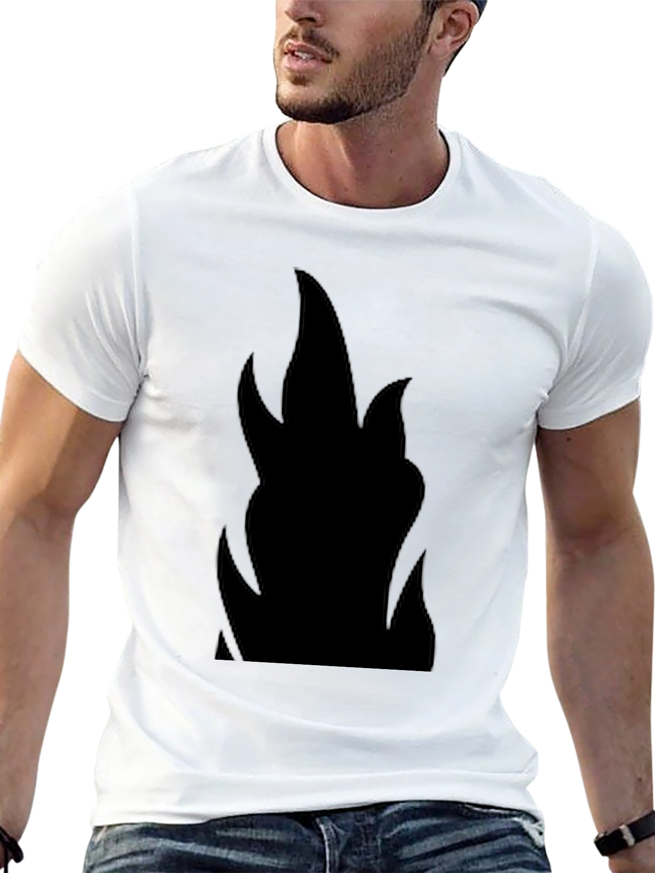 Black Flame Graphic Black T-Shirt view 13
