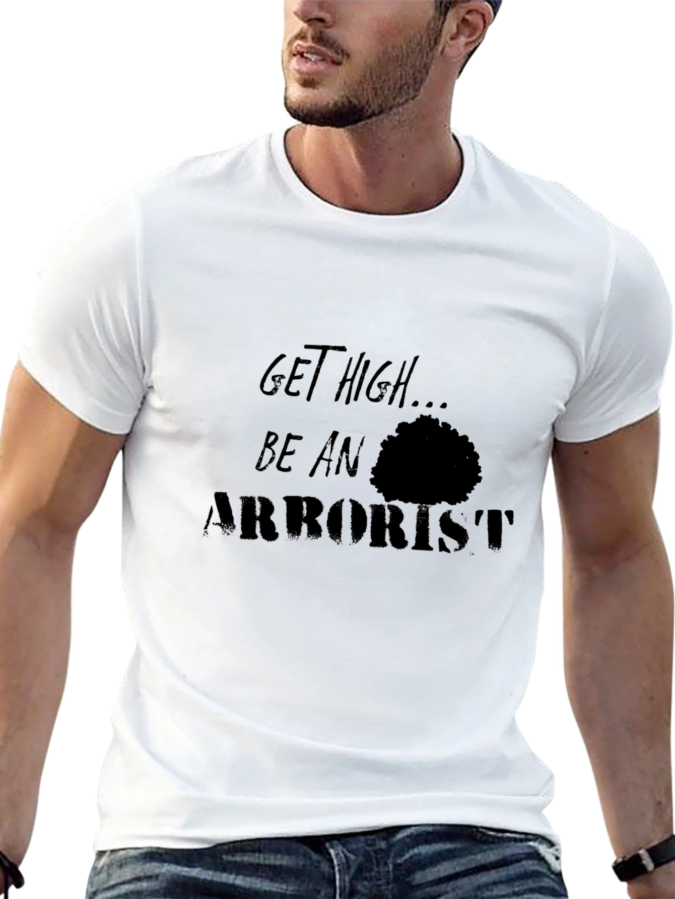 Black Get High Arborist T-Shirt - Funny Tree Lover Tee view 13