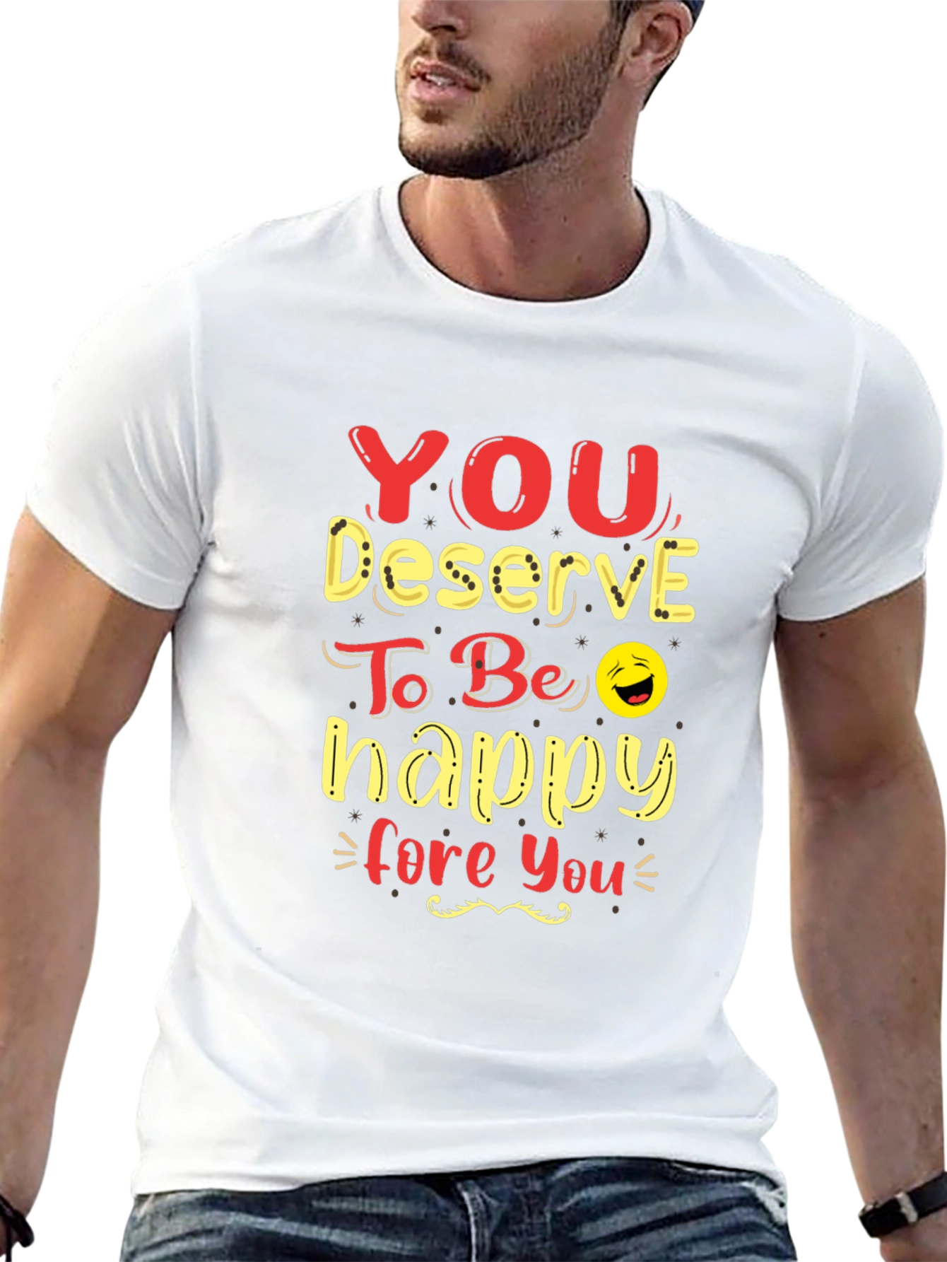 Black You Deserve To Be Happy Graphic Tee view 13