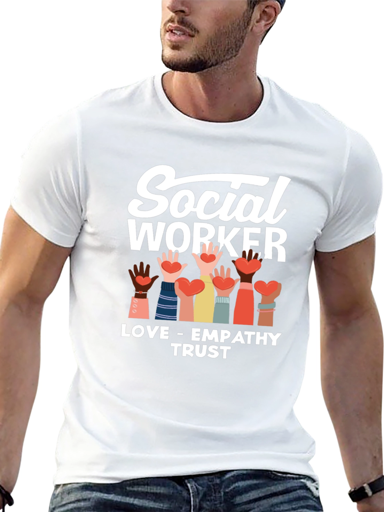 Black Social Worker Love Empathy Trust T-Shirt view 13
