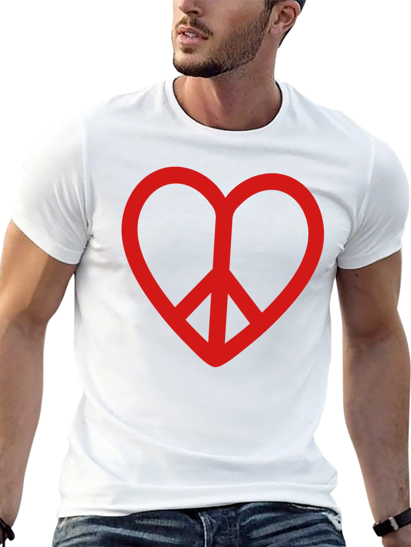 Black Heart Peace Sign Graphic Tee - Black view 13