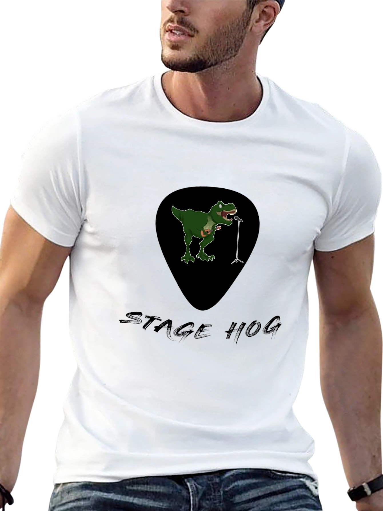 Black Stage Hog Dino T-Shirt - Black Graphic Tee view 13