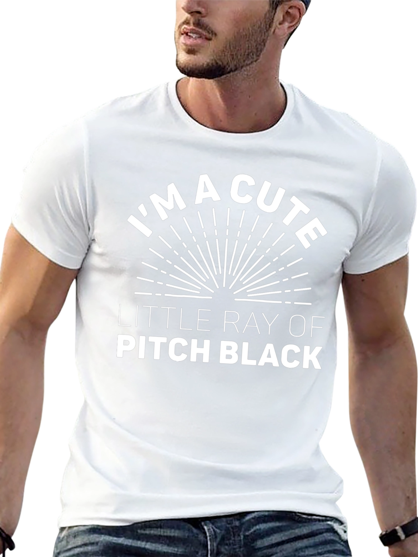 Black Cute Ray of Pitch Black Funny Graphic T-Shirt view 13