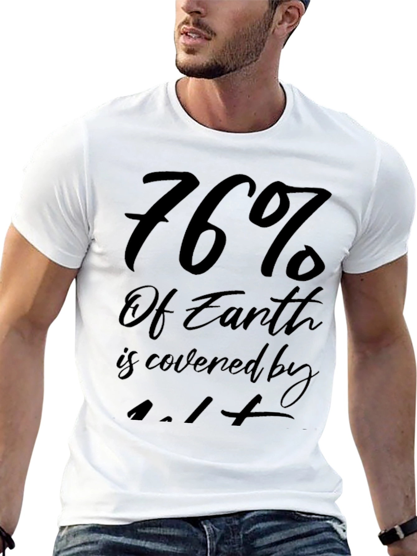 Black 76% Earth Covered T-Shirt - Black Graphic Tee view 13