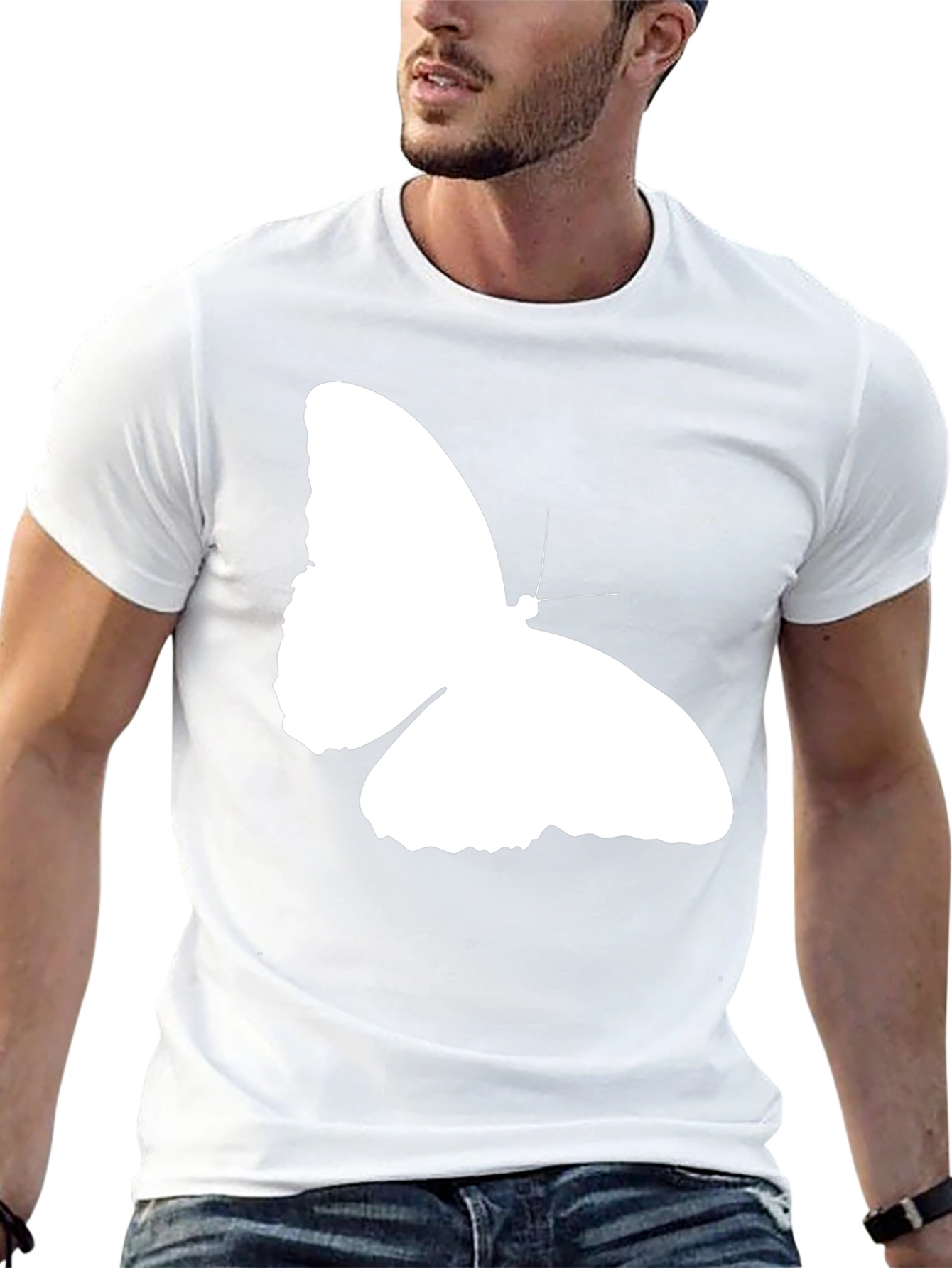 Black Butterfly Graphic Print Black T-Shirt view 13
