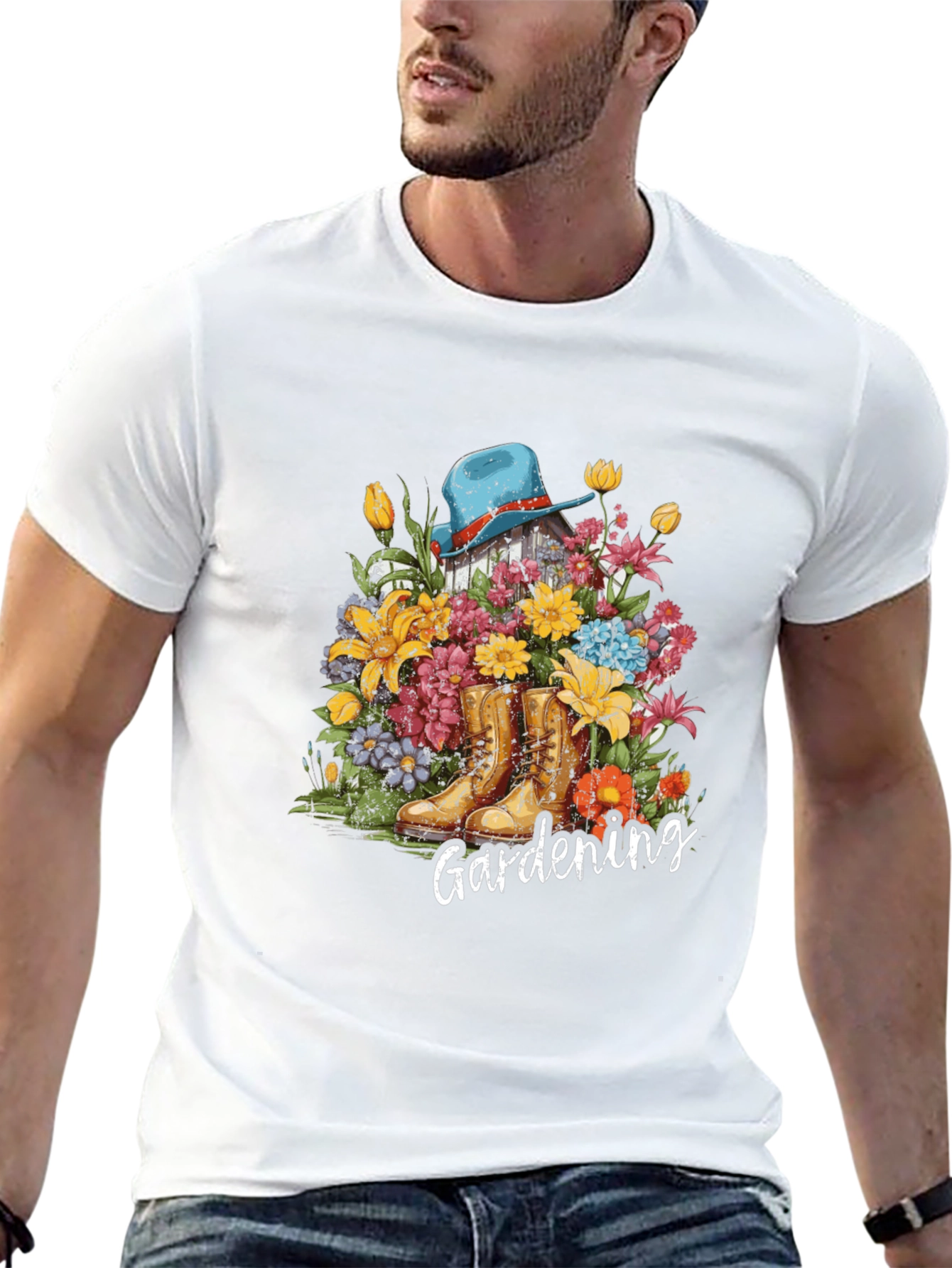 Black Gardening Flower T-Shirt view 13