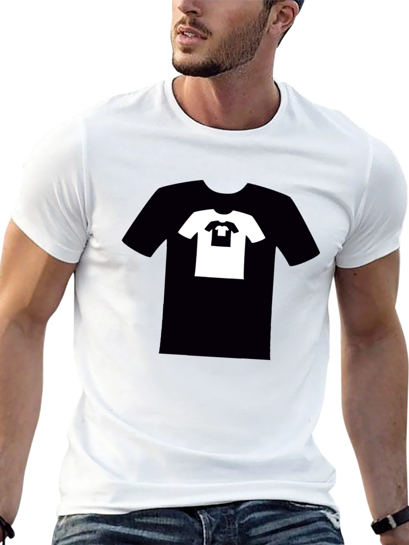 Black Recursive Tee: Black T-Shirt with T-Shirt Graphic view 13