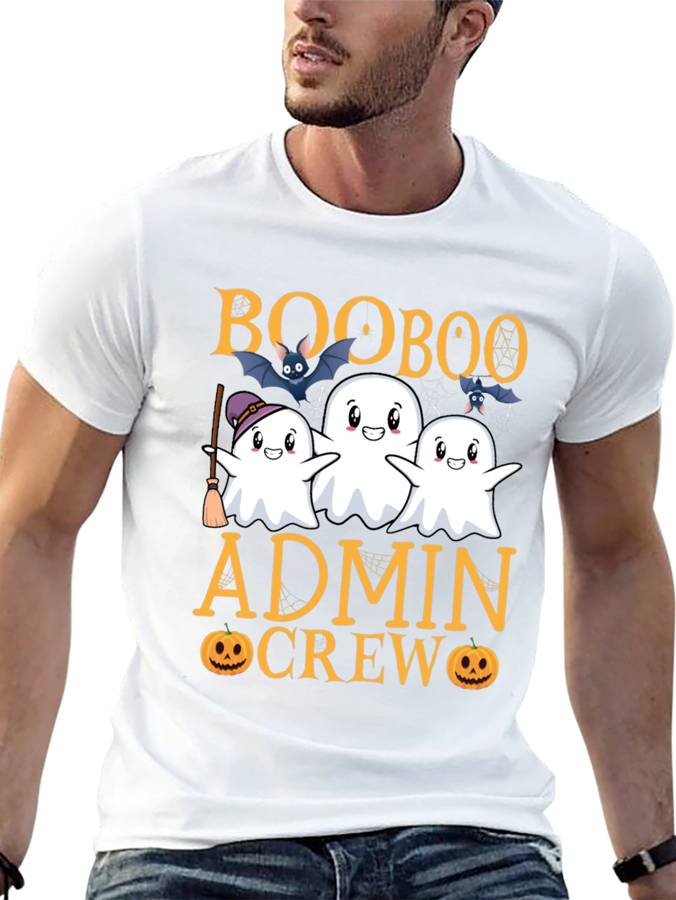 Black Boo Boo Admin Crew Halloween T-Shirt view 13