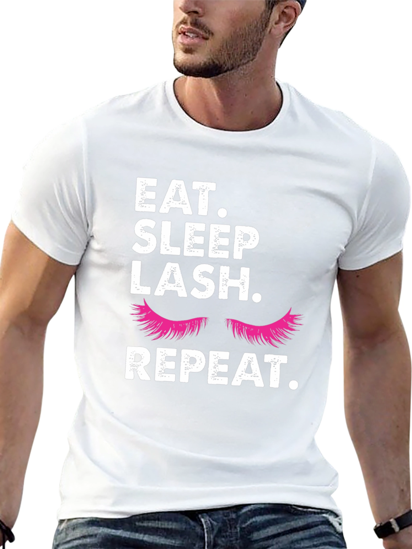Black Eat, Sleep, Lash, Repeat T-Shirt view 13