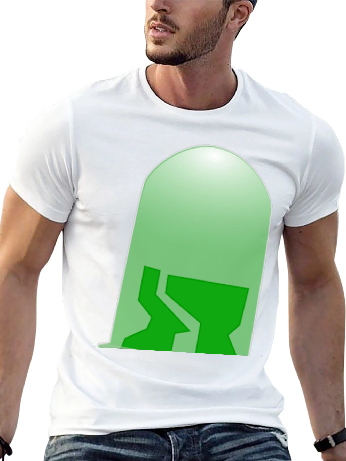 Black Green Tombstone T-Shirt - Unique Graphic Tee view 13