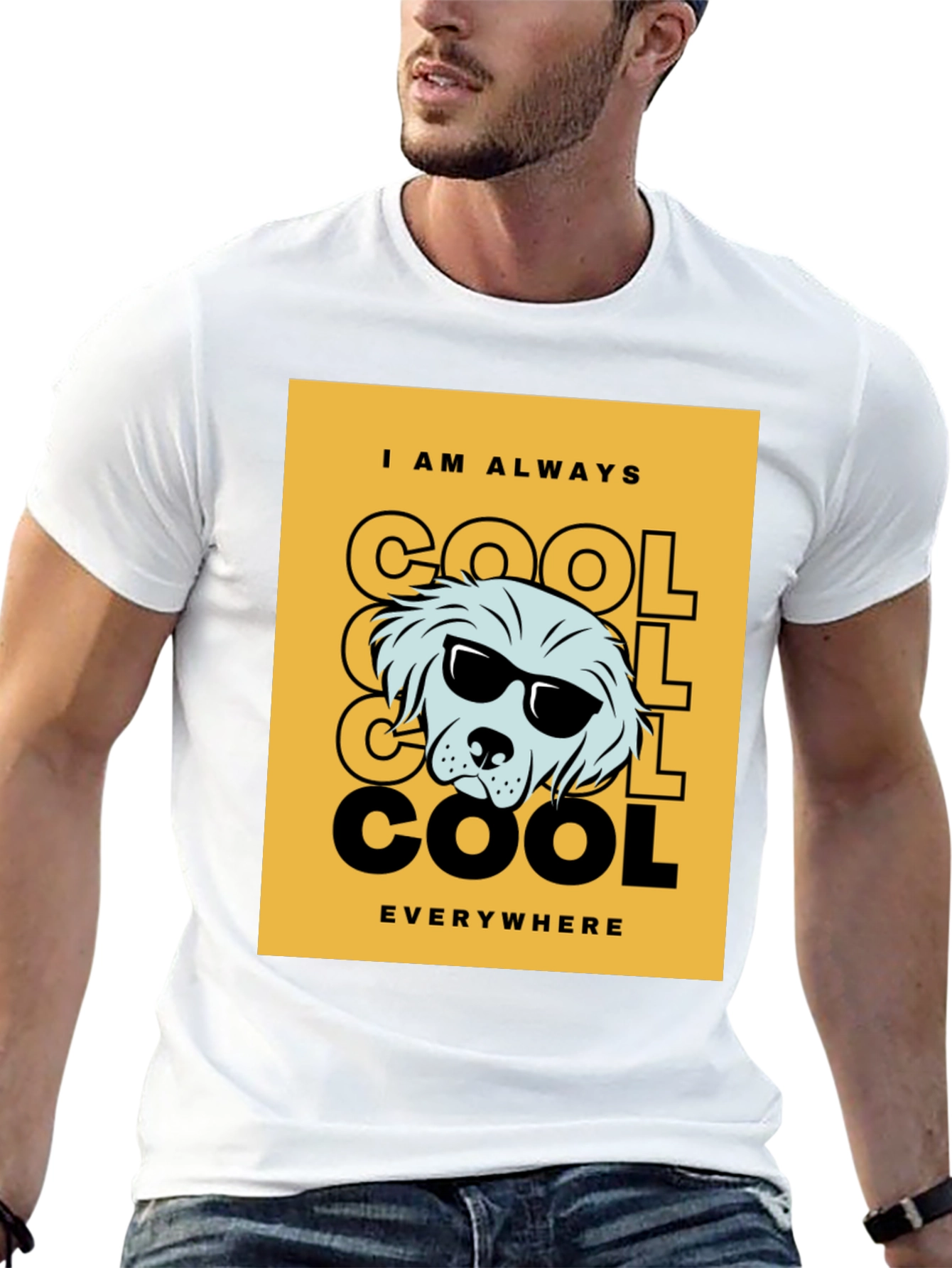 Black Cool Dog Graphic Tee - Trendy Black T-Shirt view 13