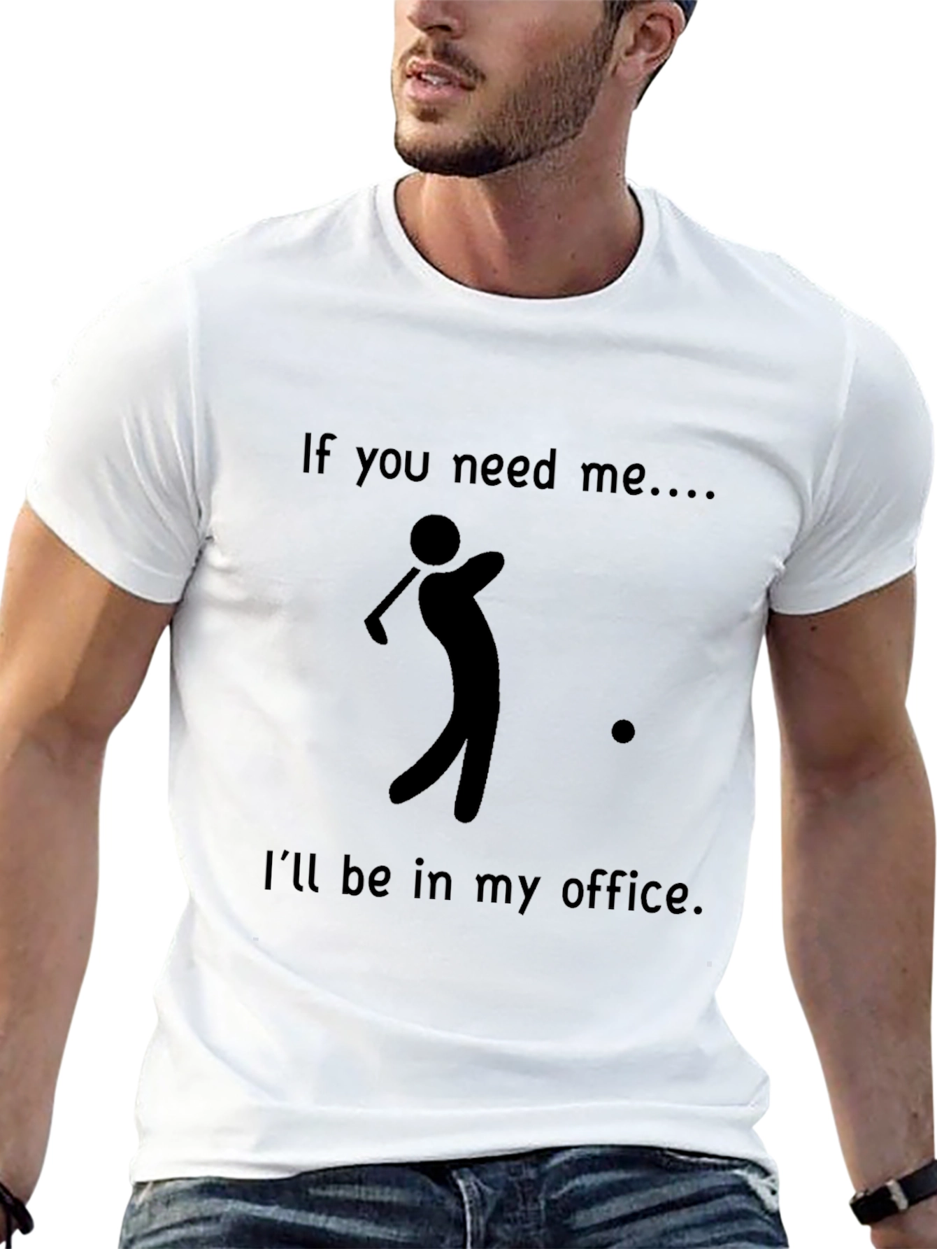 Black Golf Office T-Shirt - Funny Golfer Tee view 13