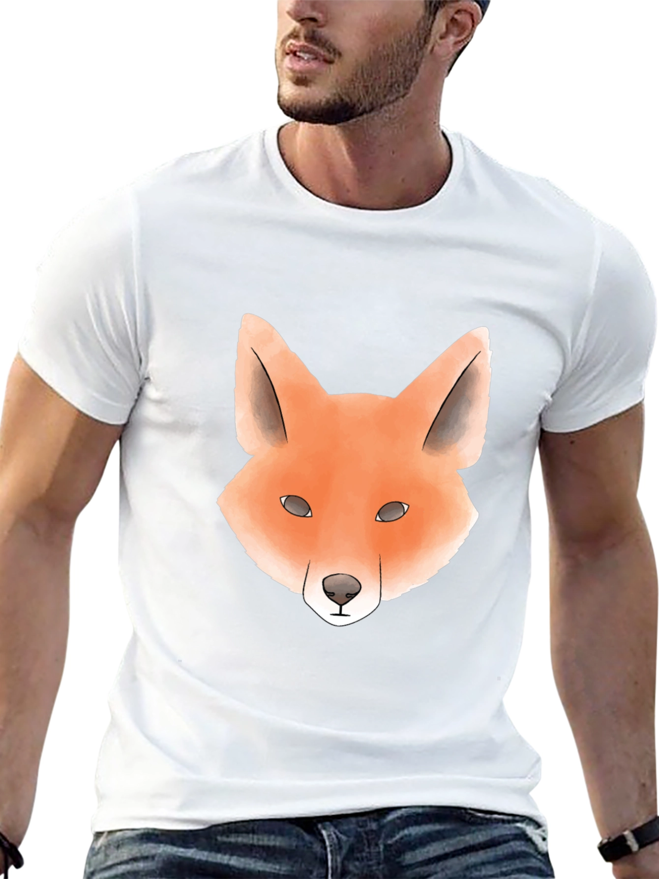 Black Cool Fox Graphic Tee - Trendy Unisex T-Shirt view 13