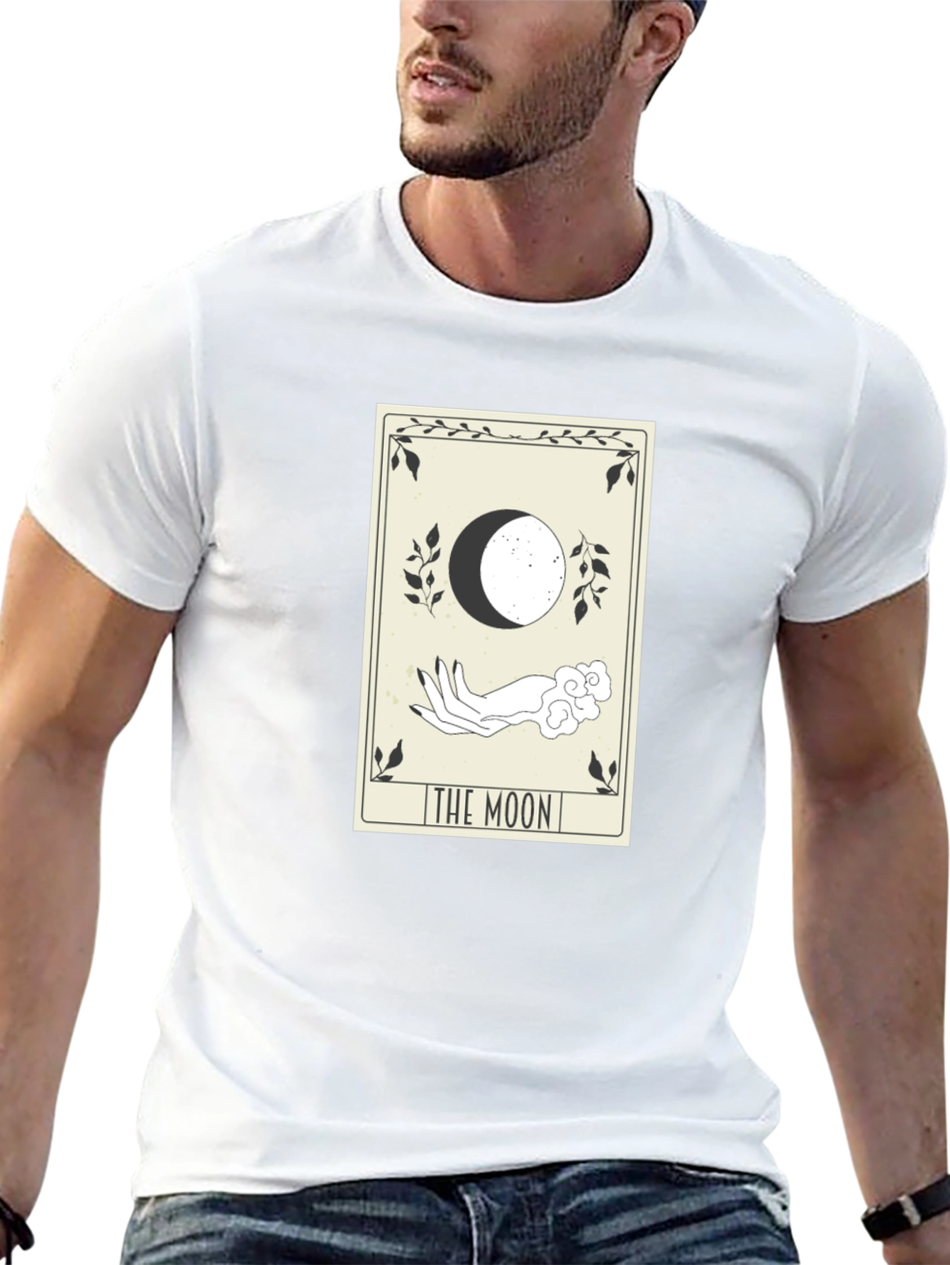Black Tarot Card "The Moon" Graphic T-Shirt view 13