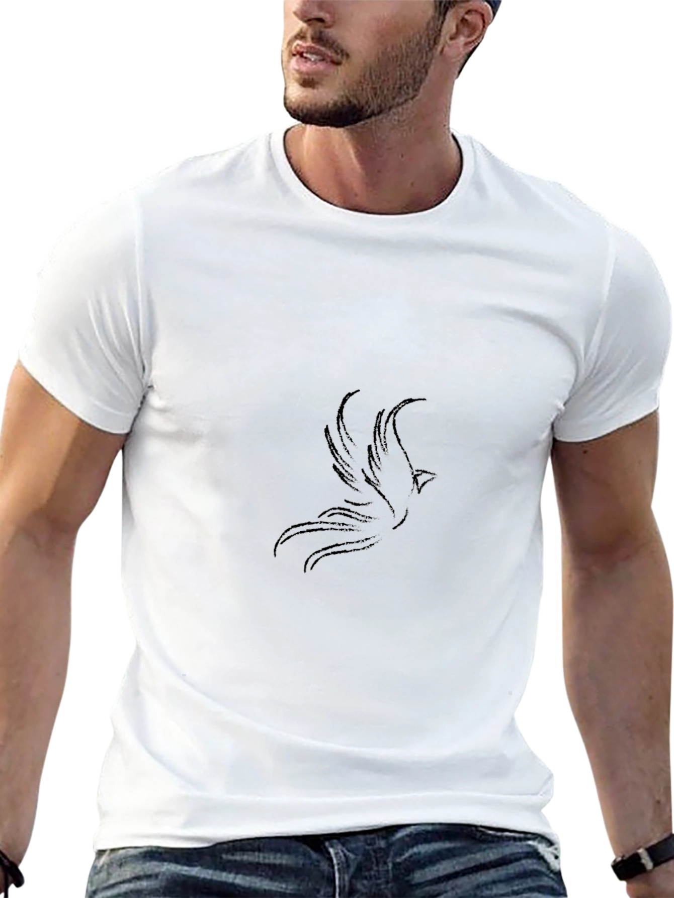 Black Men's Black Phoenix Graphic Tee view 13