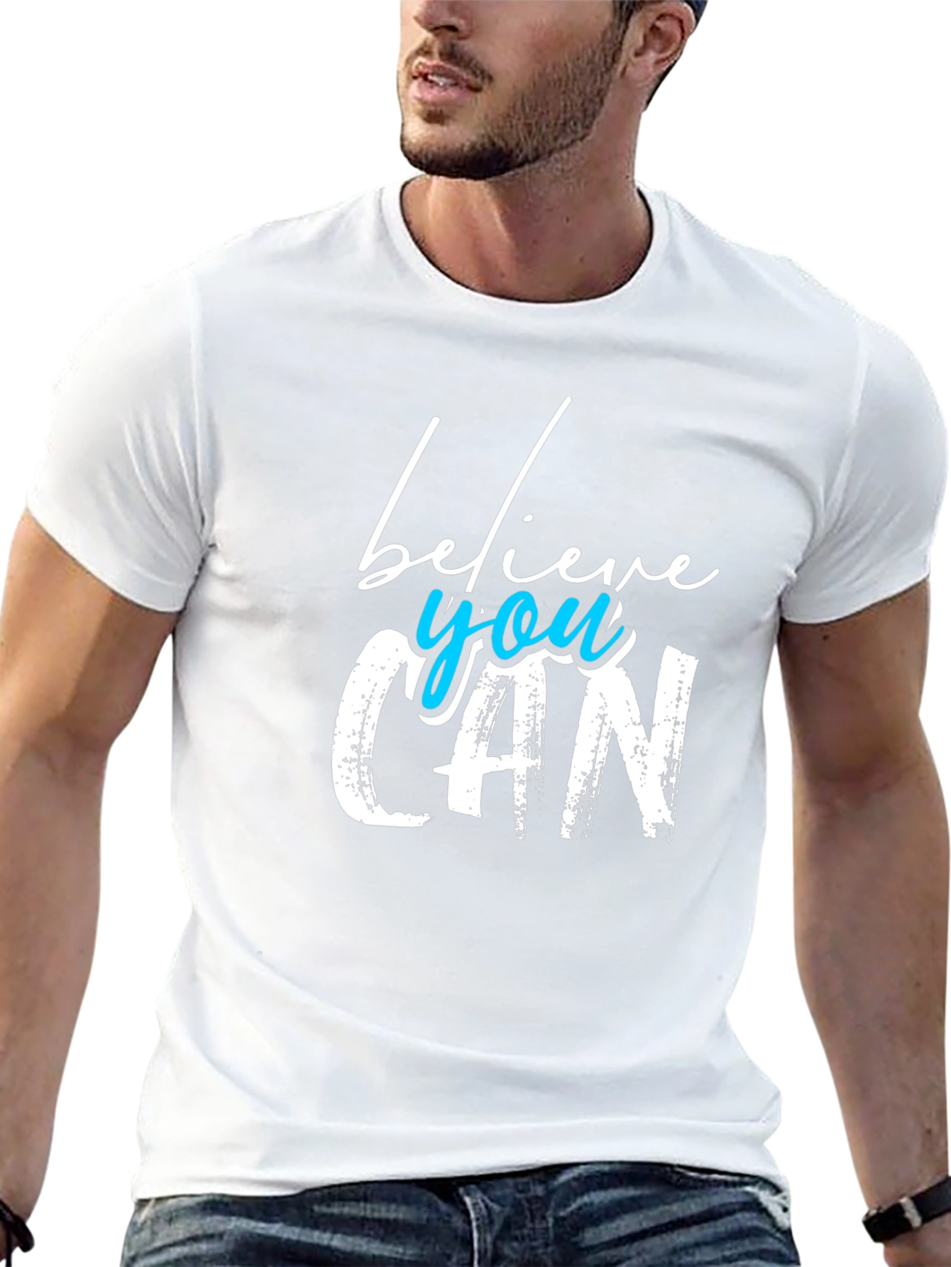 Black Believe You Can Graphic T-Shirt view 13