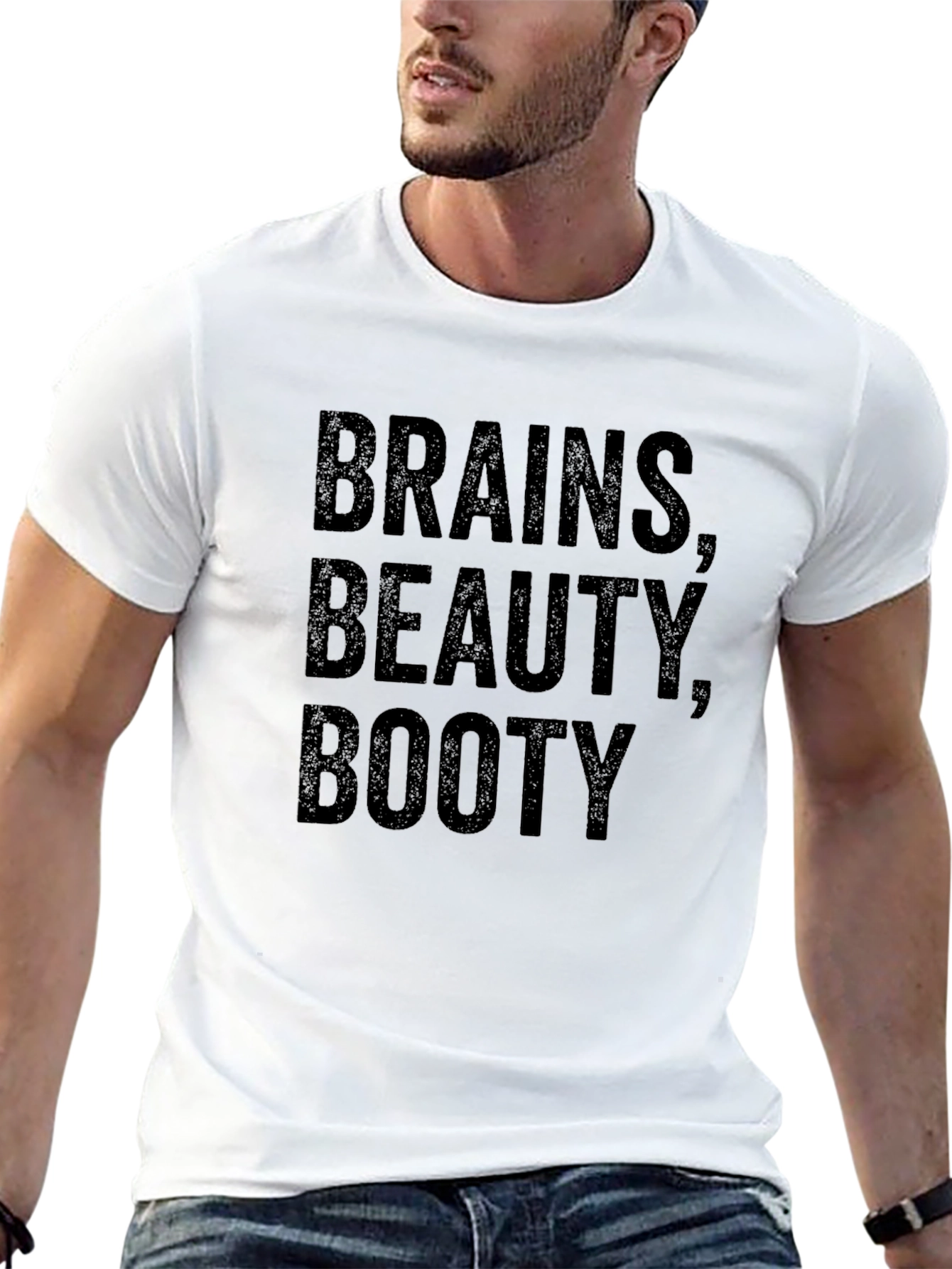 Black Brains, Beauty, Booty T-Shirt view 13