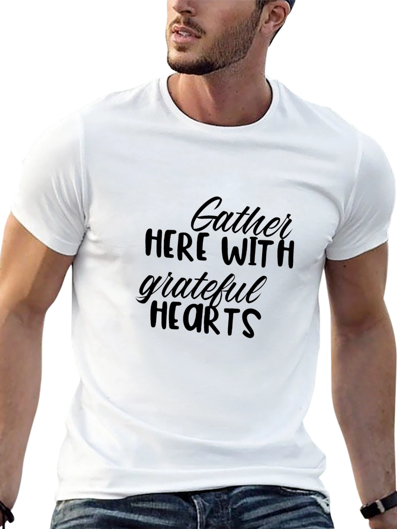 Black Grateful Hearts Graphic T-Shirt - Black view 13