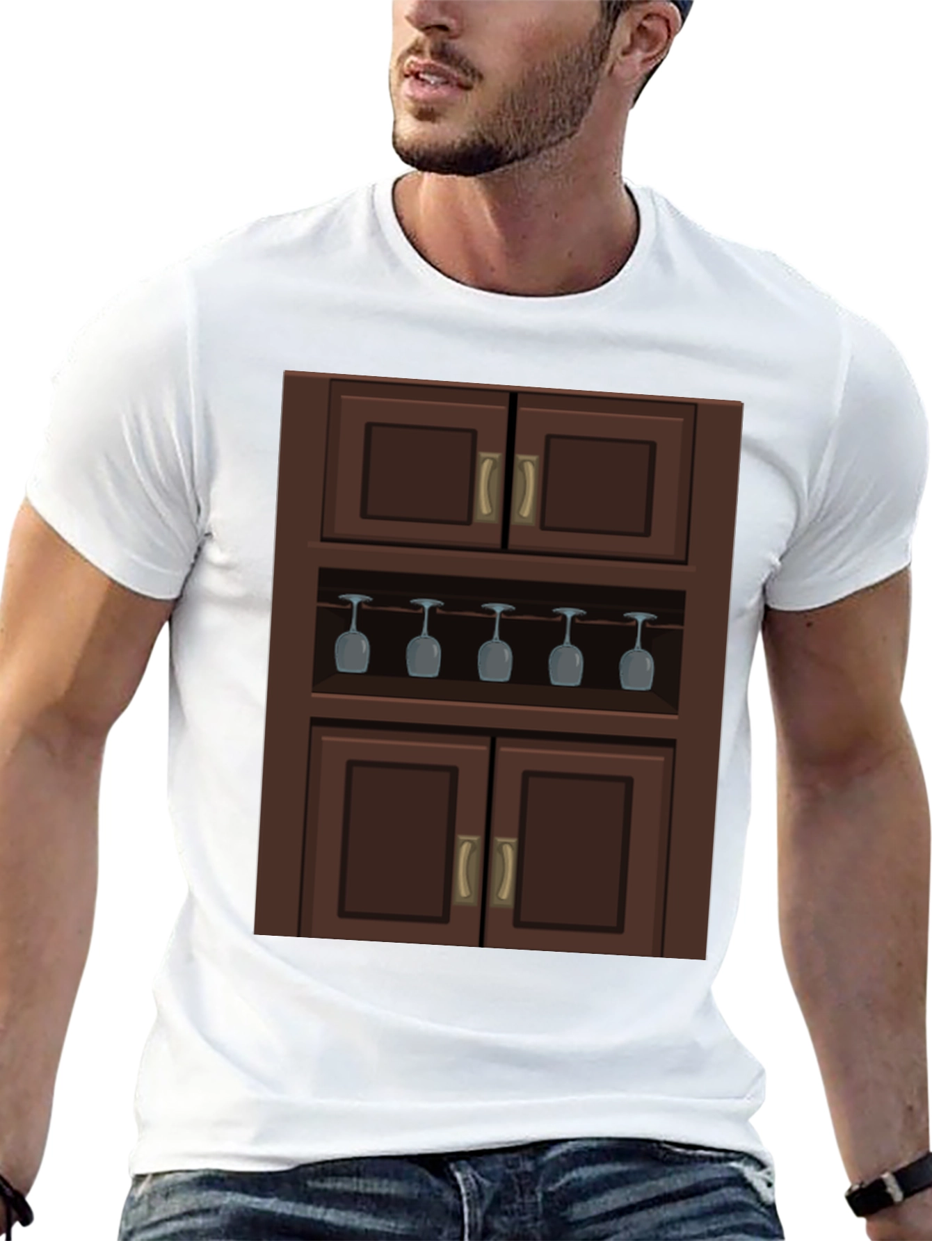 Black Novelty Bar Cabinet Graphic T-Shirt view 13