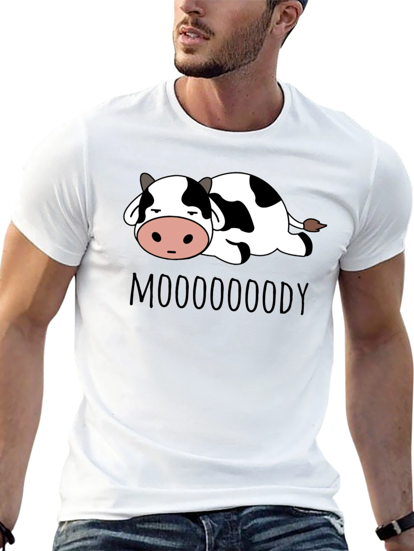 Black Mooooody Cow Graphic Tee - Soft Cotton Blend view 13