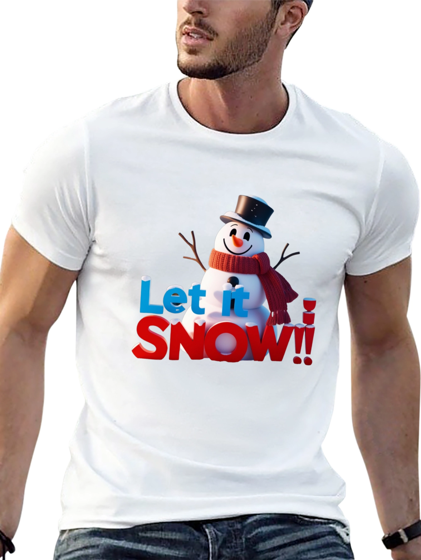 Black Let It Snow Holiday T-Shirt view 13